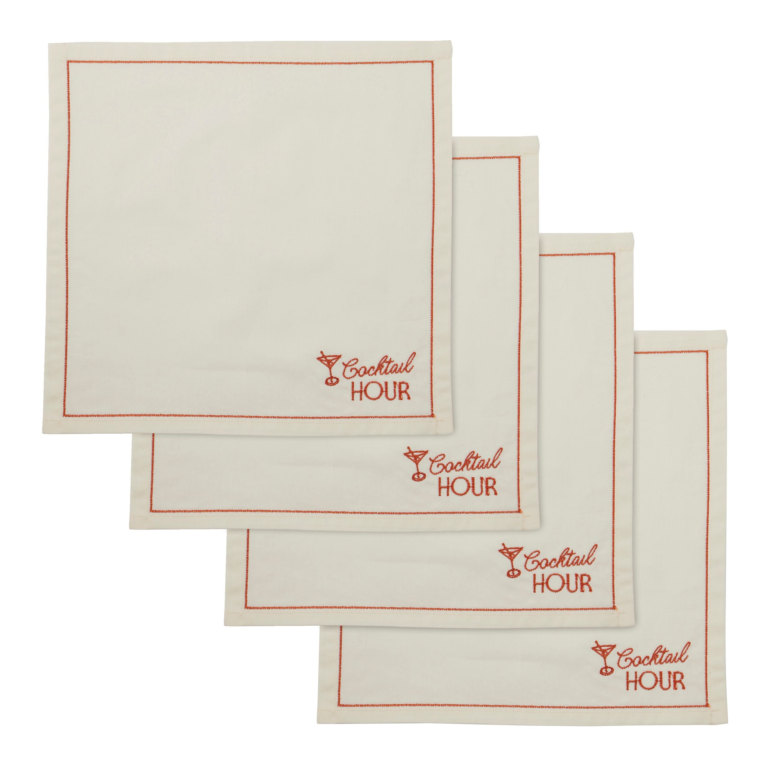 Assemble Social Set of 4 Cotton Napkins Iv/Cherry