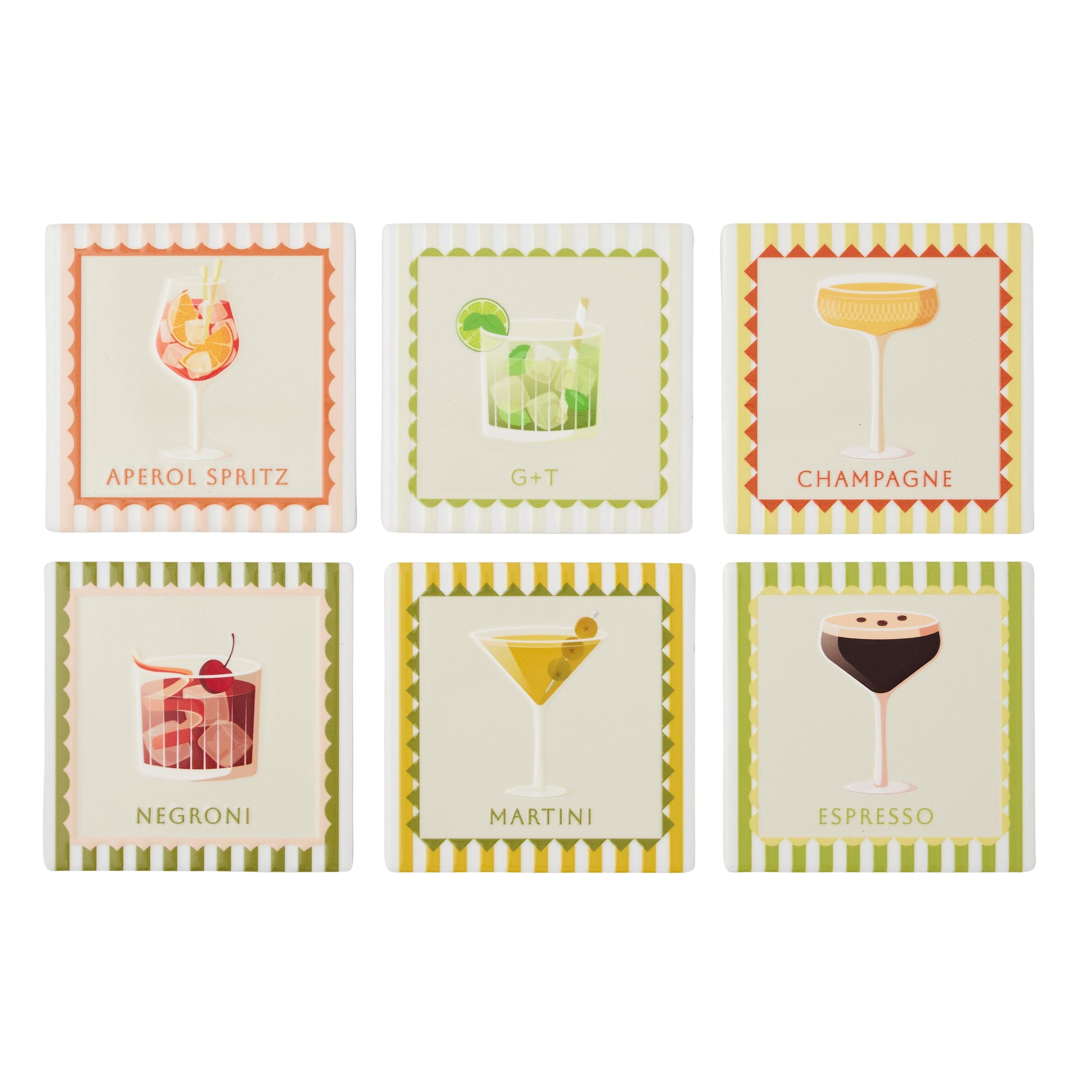 Assemble Aperitif Ceramic Coaster 6 Assorted