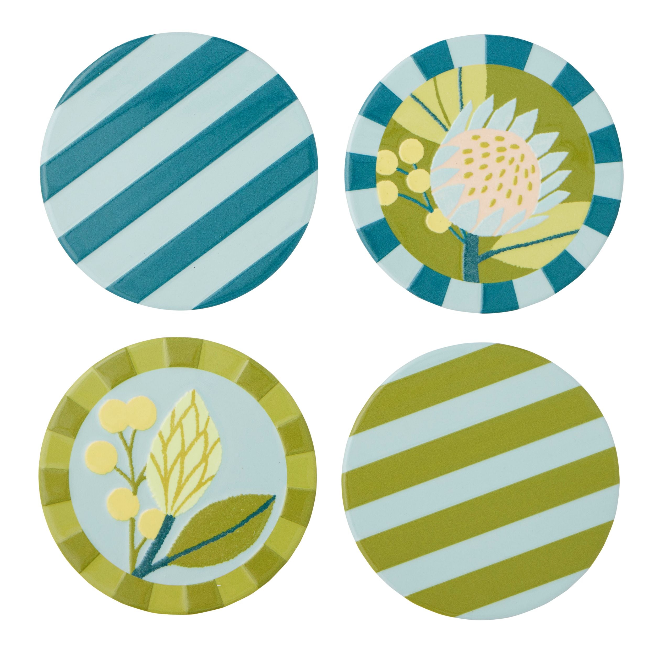 Assemble Kirra Set of 4 Ceramic Coasters Multi