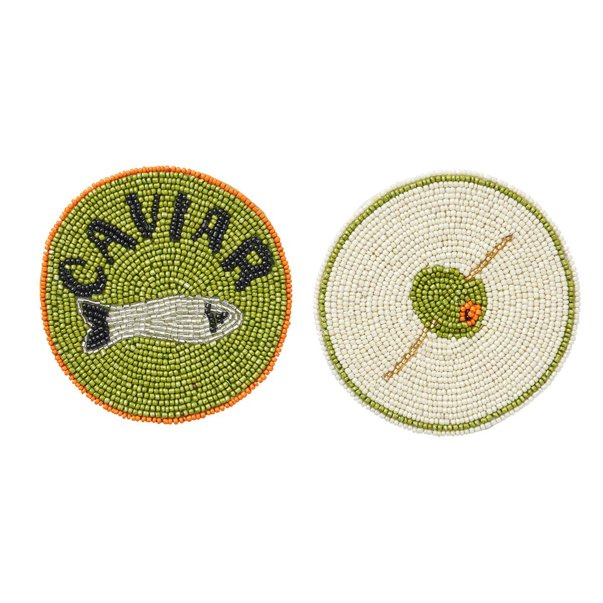 Coast To Coast Caviar & Olive Bead Coaster 2 Assorted