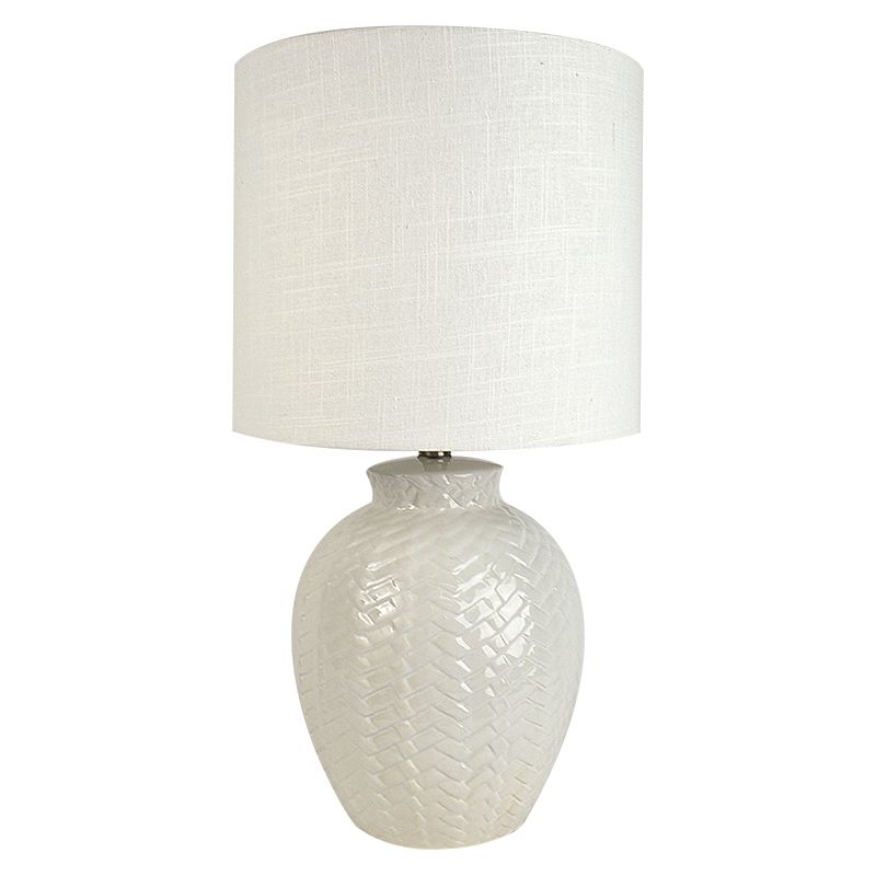Coast To Coast Braid Ceramic Lamp White/White