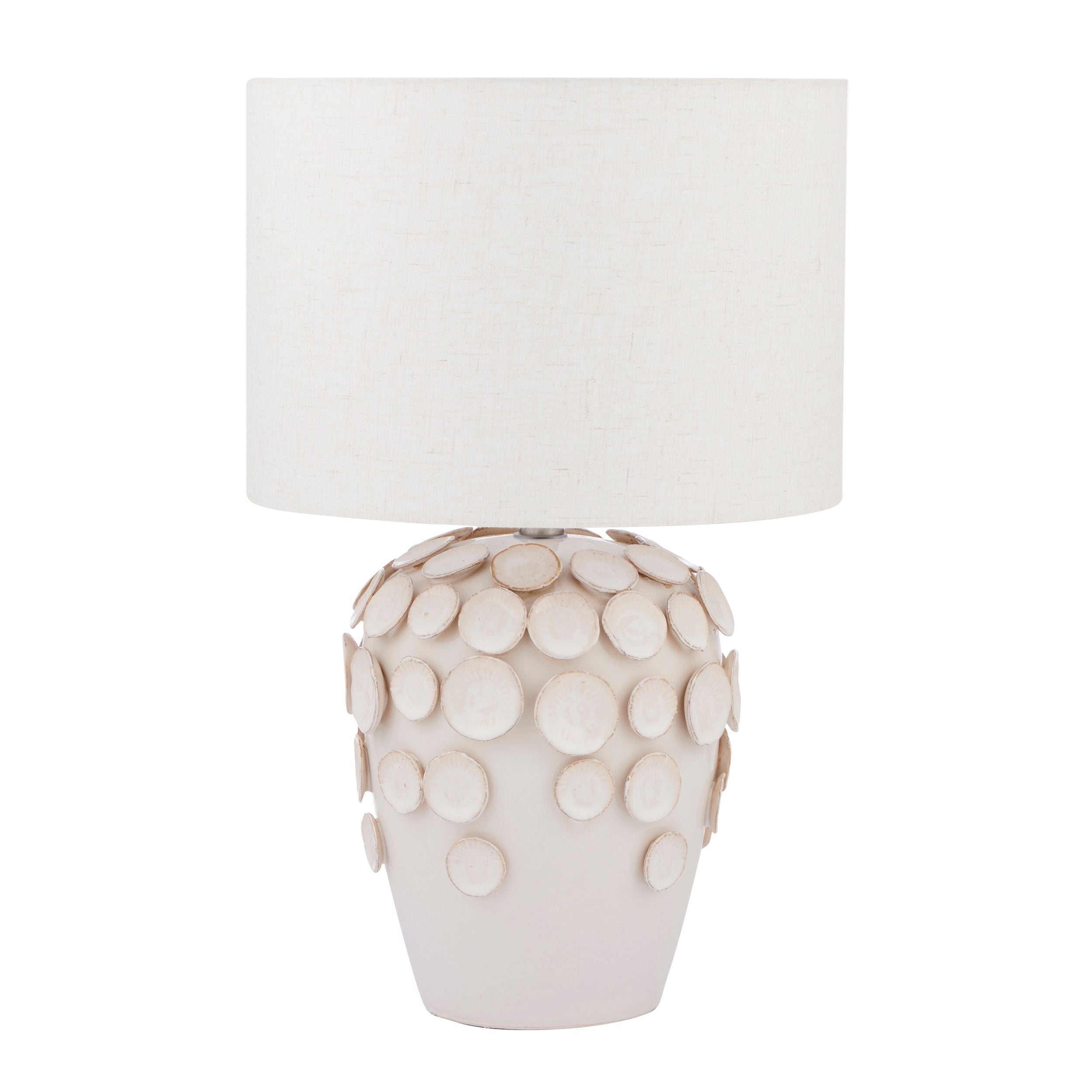 Coast To Coast Rickett Ceramic Table Lamp Cream