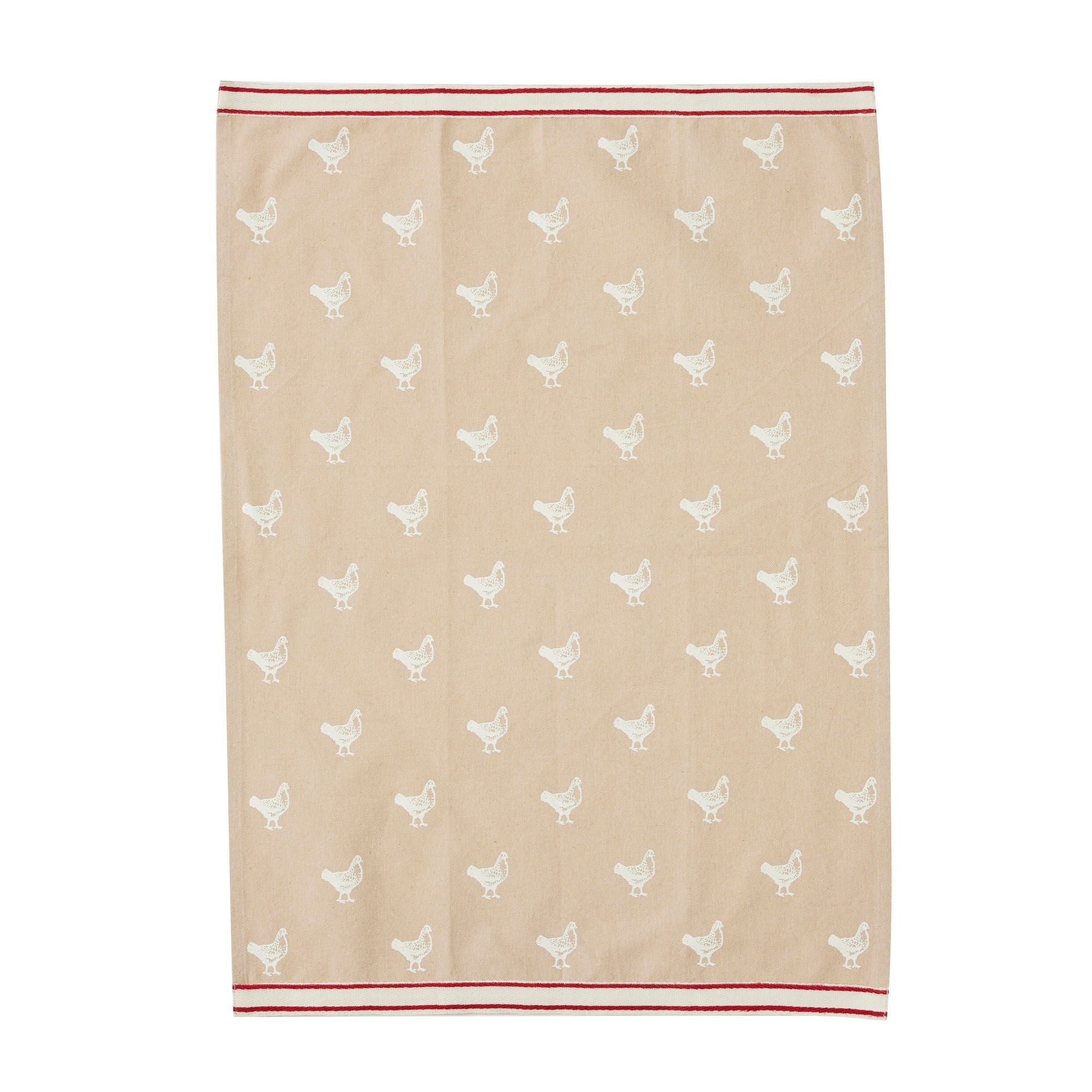 Assemble Hilda Cotton Tea Towel Natural/Red
