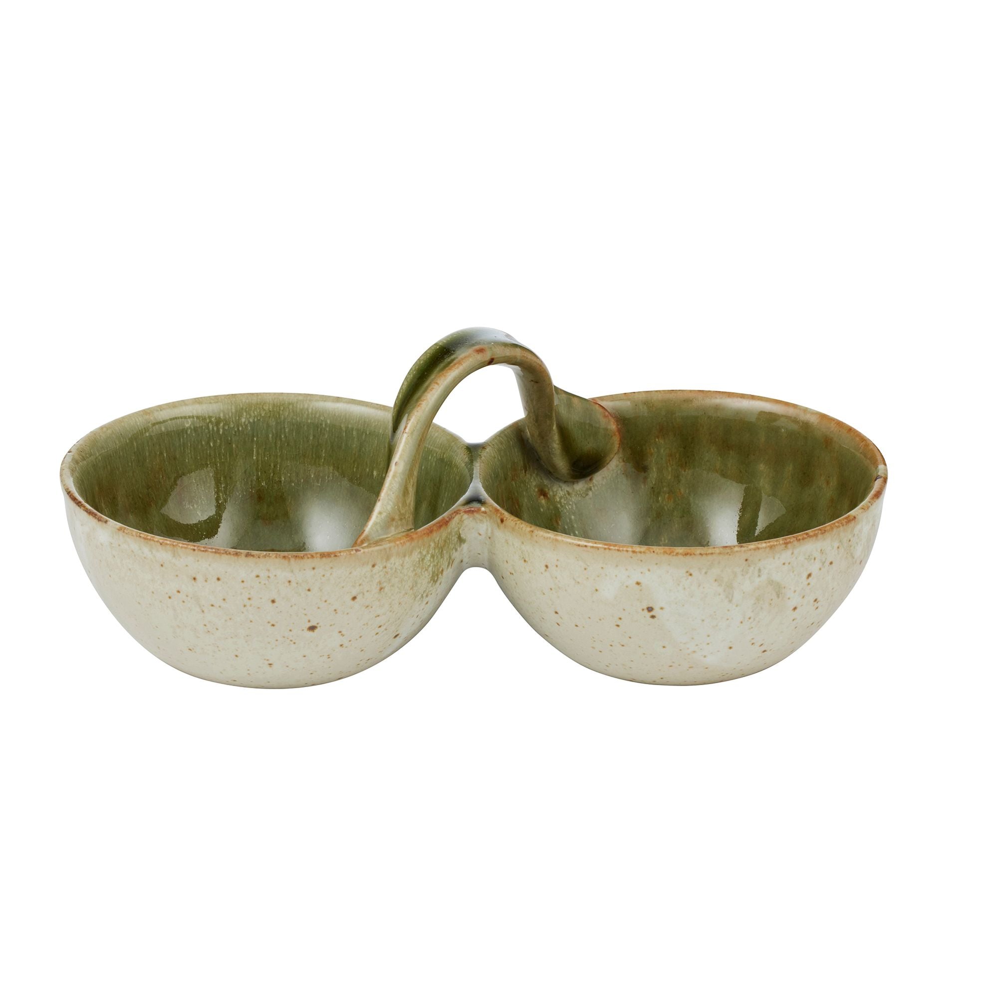 Assemble Urna Ceramic Double Bowl Olive