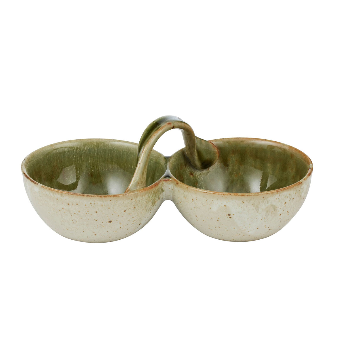 Assemble Urna Ceramic Double Bowl Olive