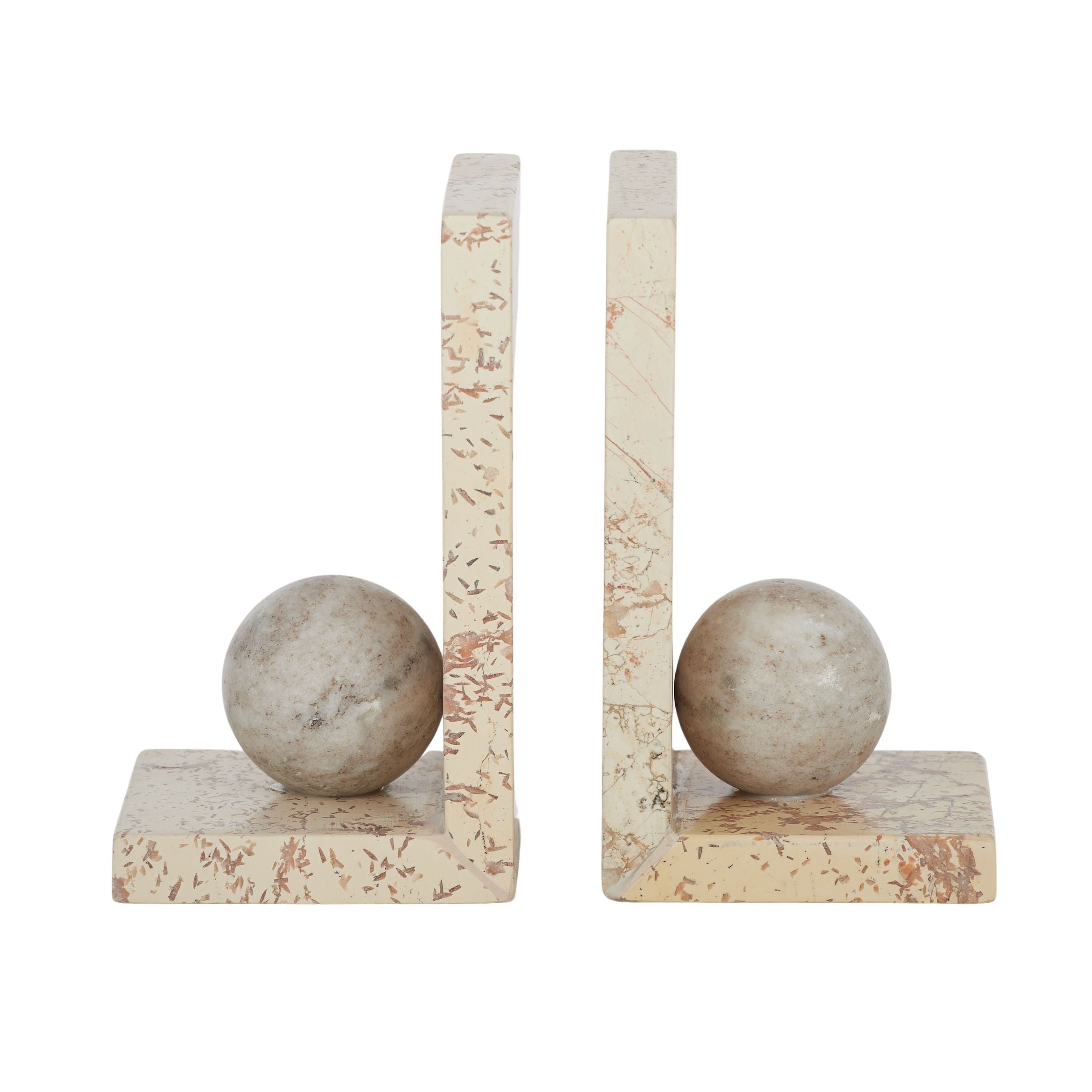 Coast To Coast Sita Set of 2 Marble Bookends Natural