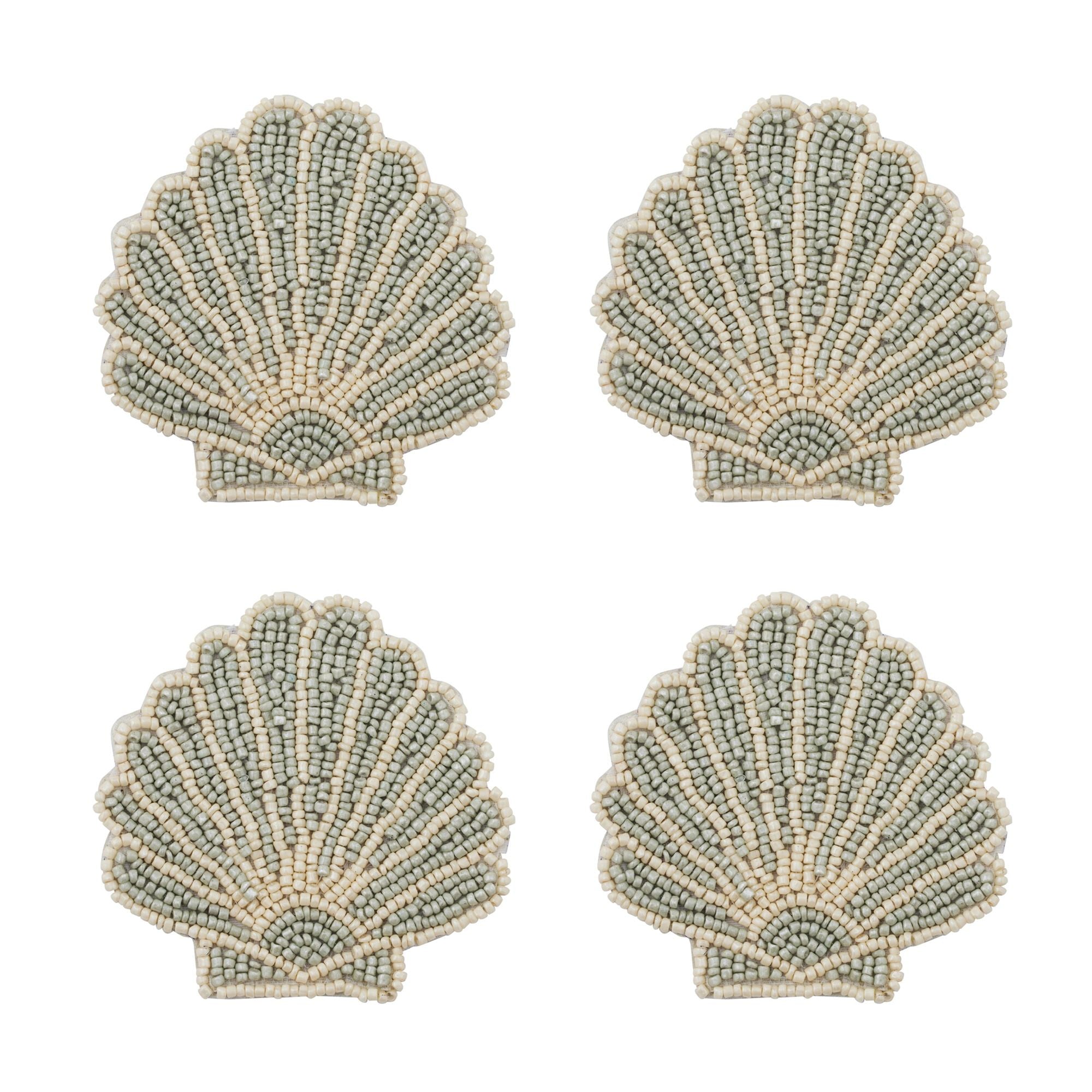 Coast To Coast Venus Set of 4 Beaded Coasters Seafoam