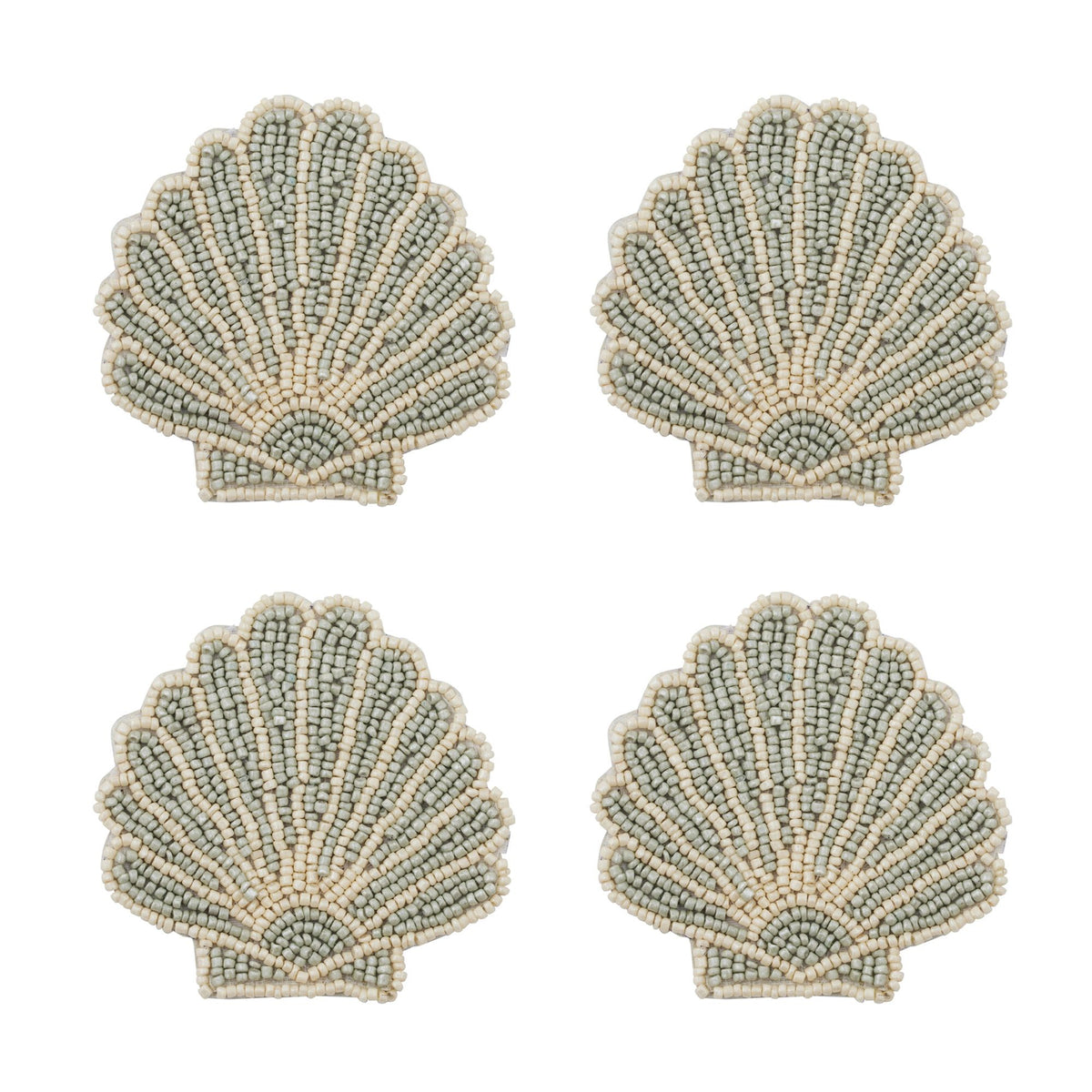 Coast To Coast Venus Set of 4 Beaded Coasters Seafoam