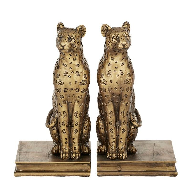 Coast To Coast Leo Leopard Set of 2 Bookends Gold
