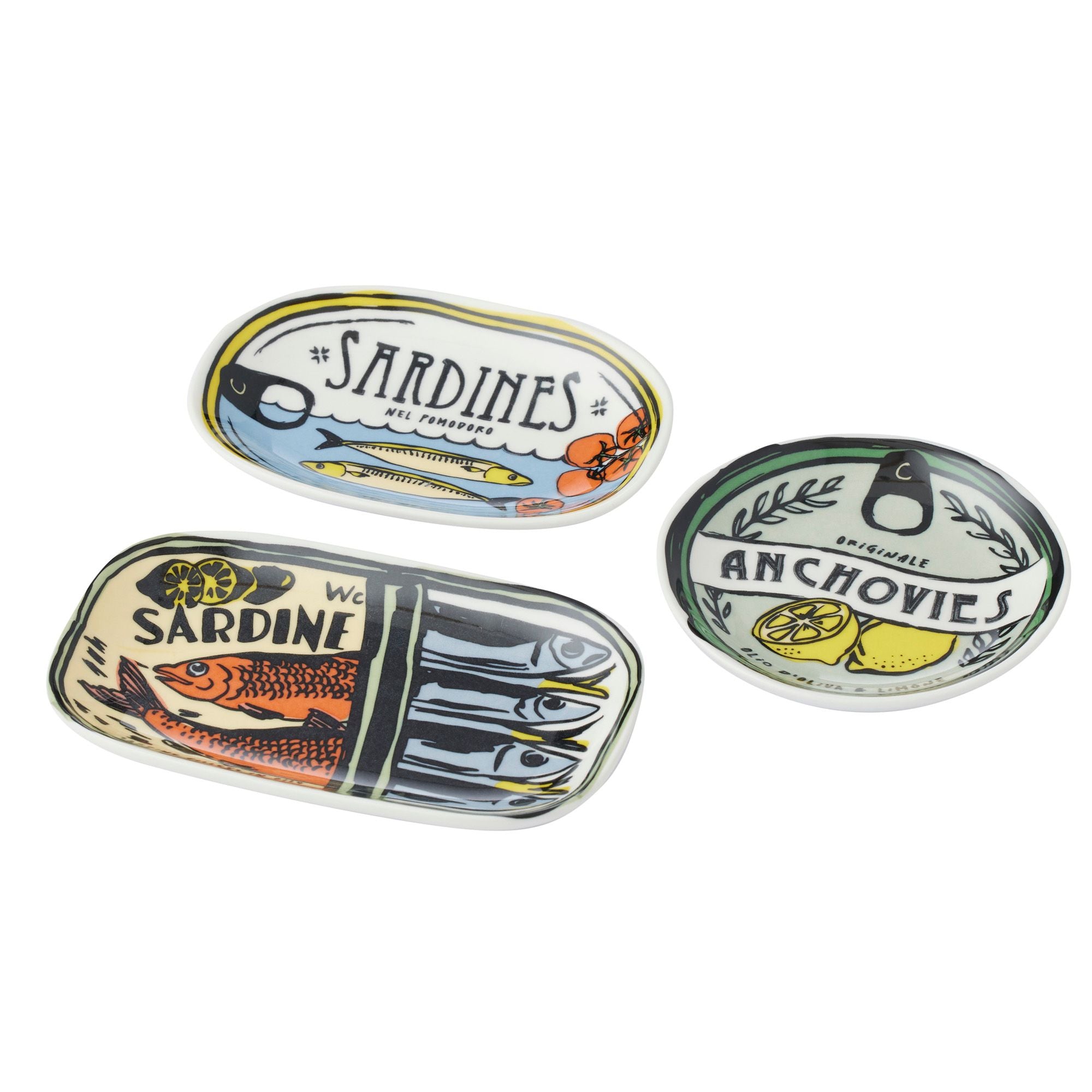 Assemble Sardina Ceramic Trinket Dish 3 Assorted