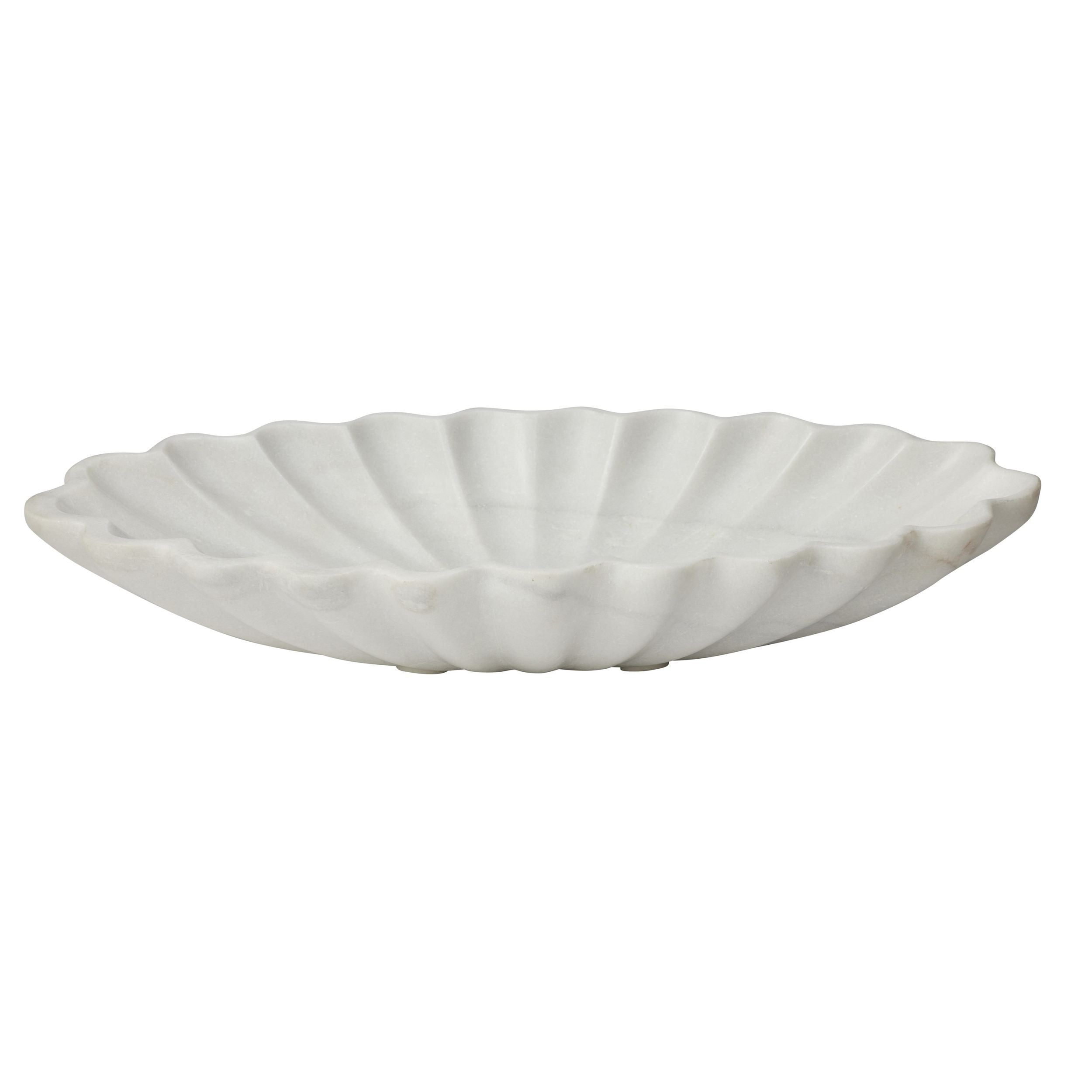 Coast To Coast Flor Marble Oval Bowl White