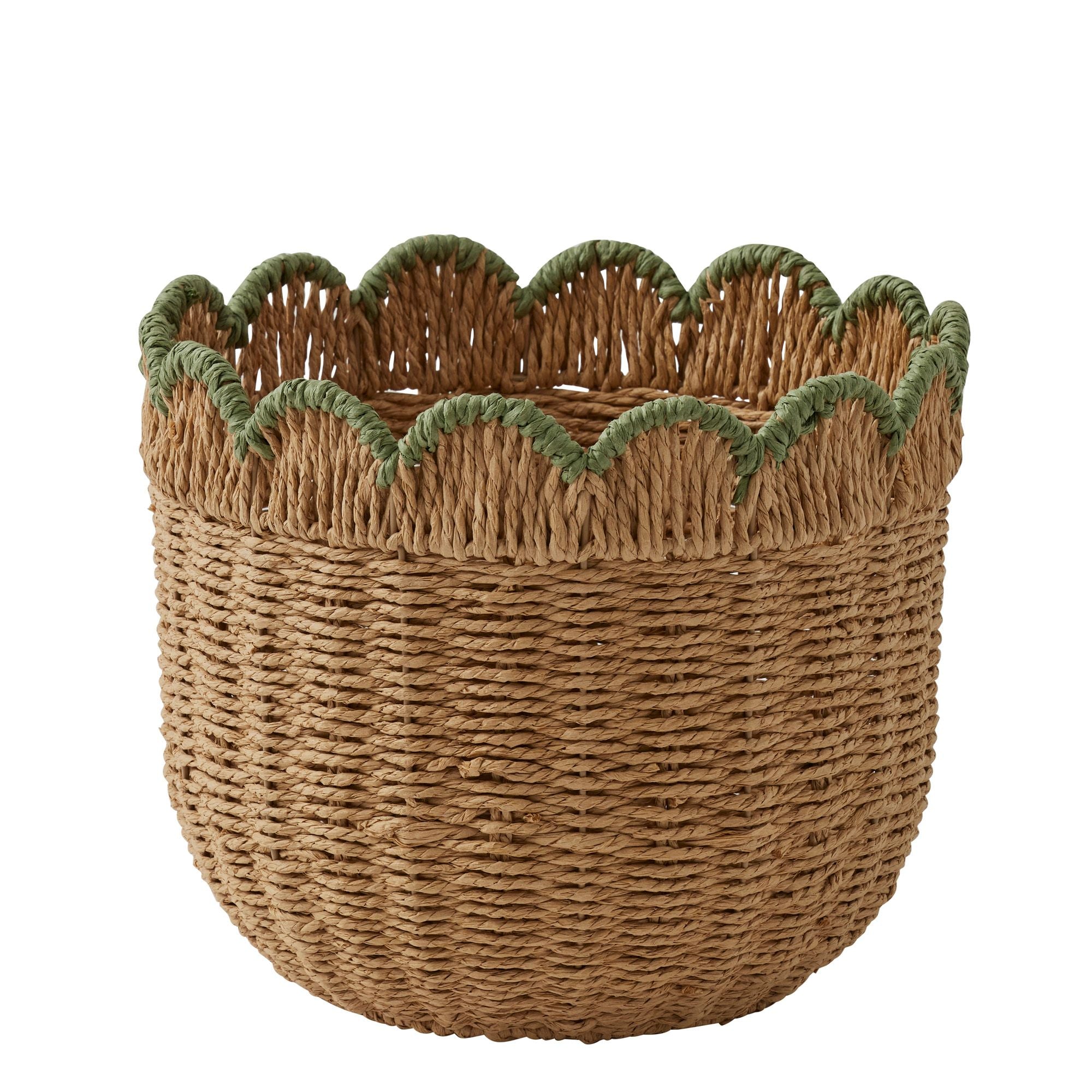 Coast To Coast Martha Paper Basket Natural/Green
