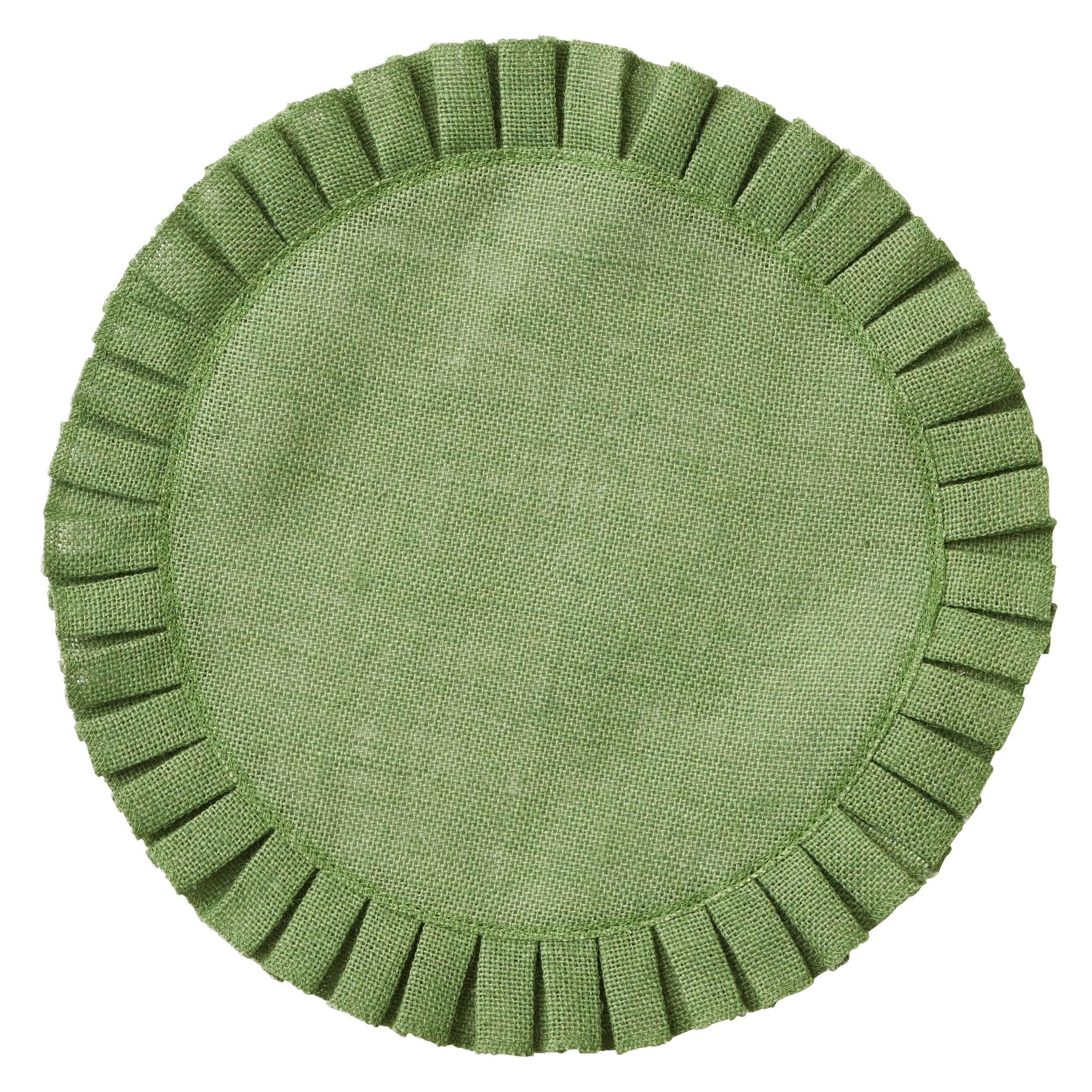 Assemble Pleat Jute Placemat Green