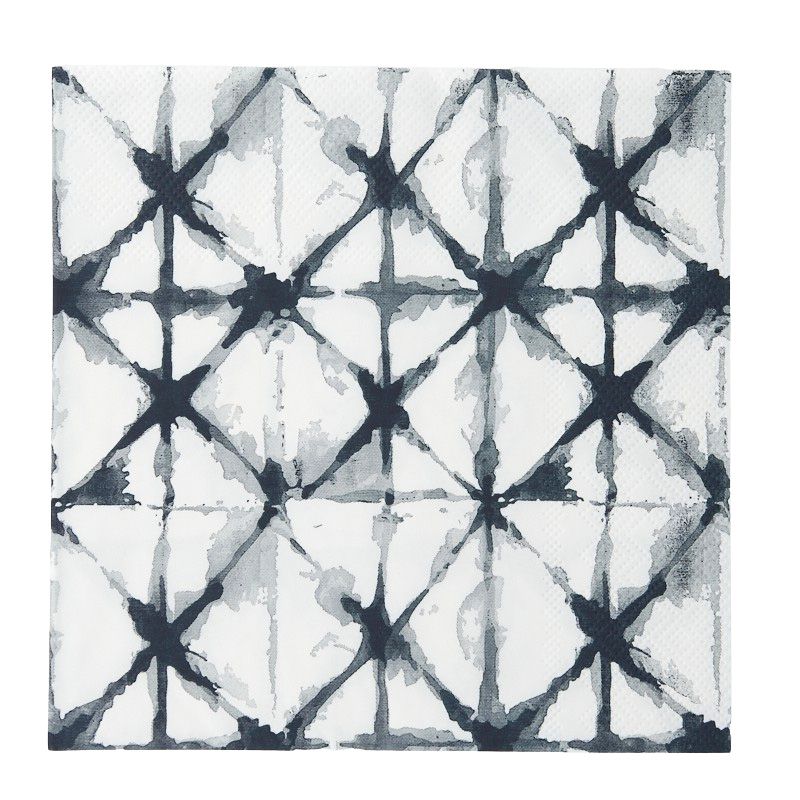 Assemble Tie Dye 20pk 3 ply Napkin Navy/White