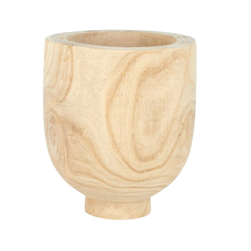 Life Botanic Wade Wooden Footed Pot 22x25cm Natural