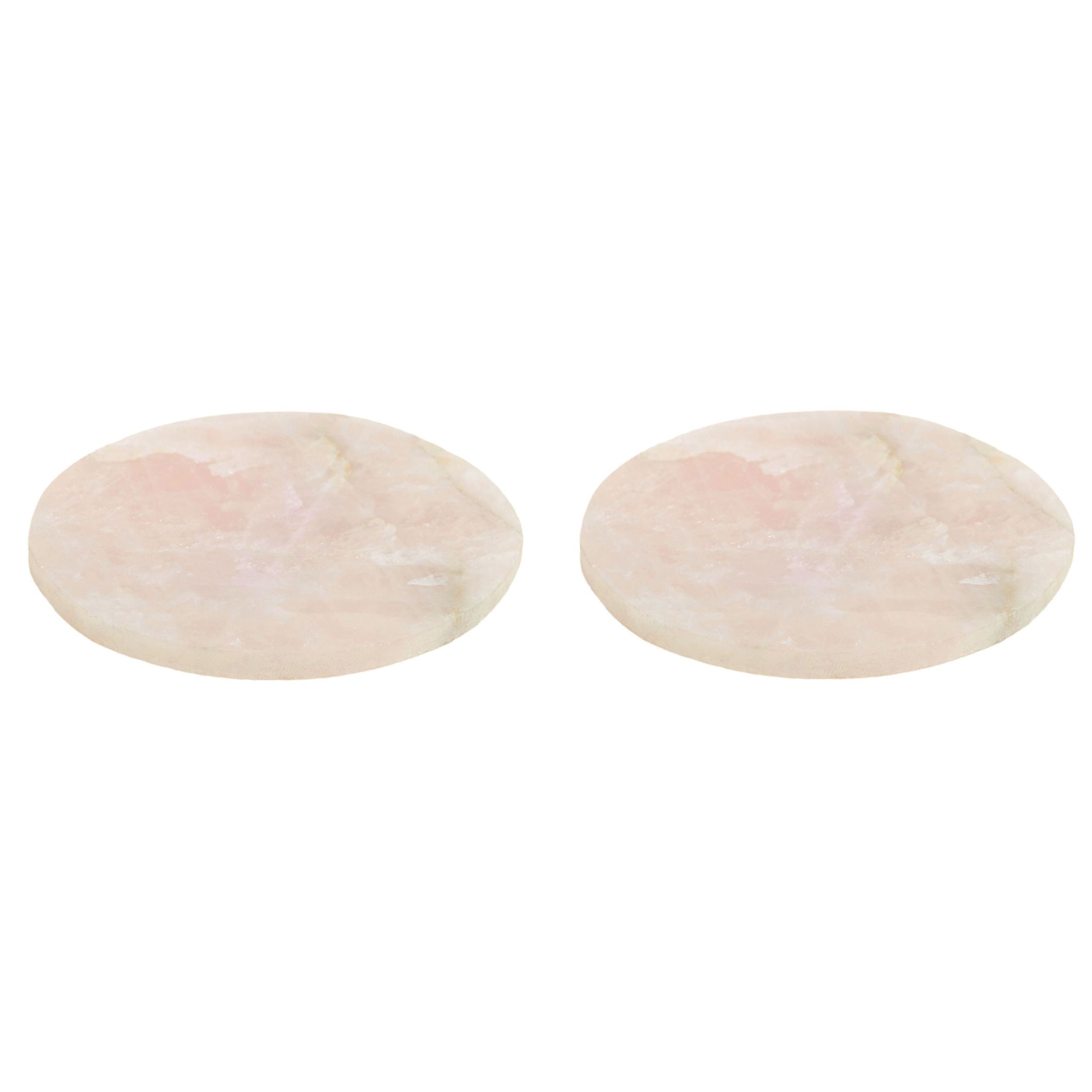 Assemble Moi Set of 2 Rose Quartz Coasters Pink