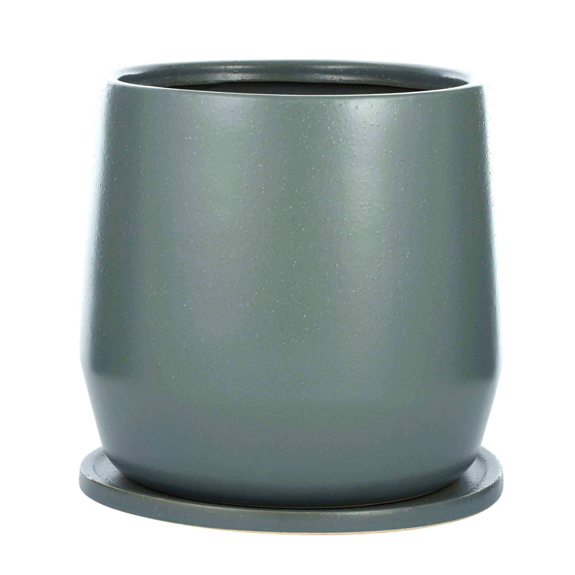 Life Botanic Pitot Ceramic Pot with Saucer Teal