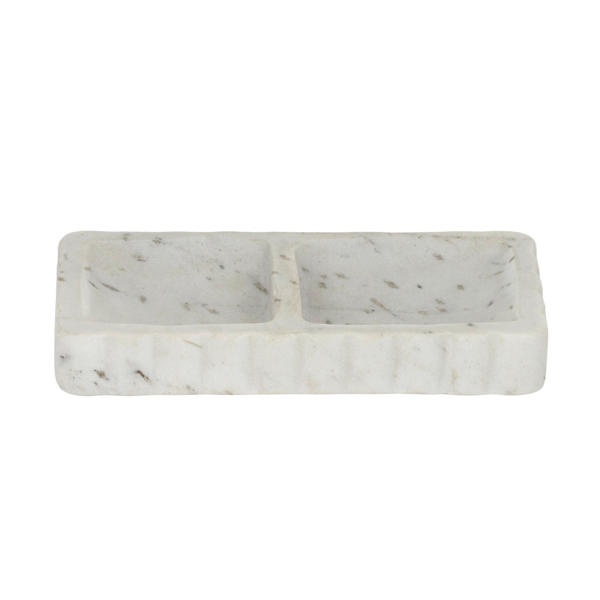 Coast To Coast Strie Marble Tray White/Grey