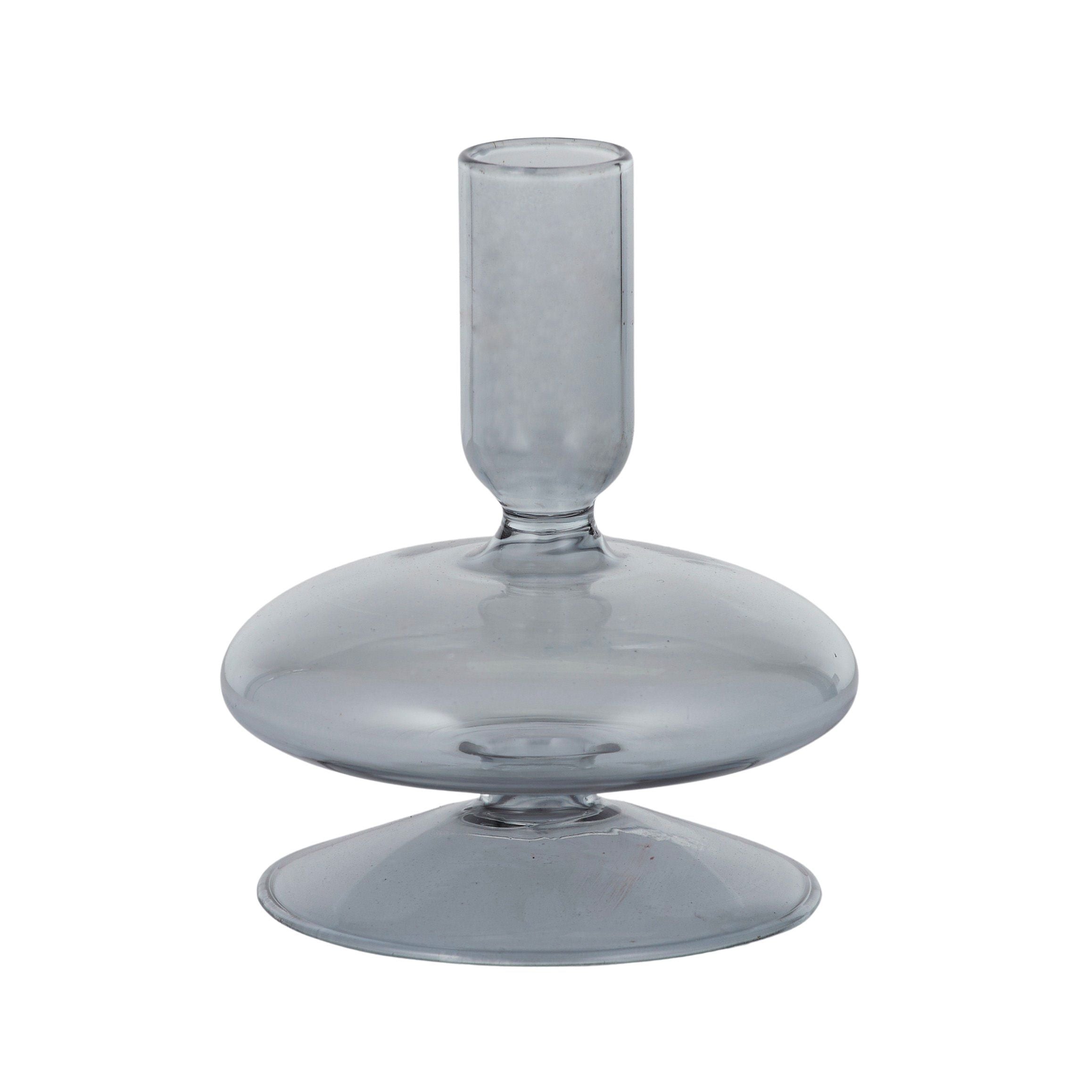 Coast To Coast Anna Glass Candleholder Grey