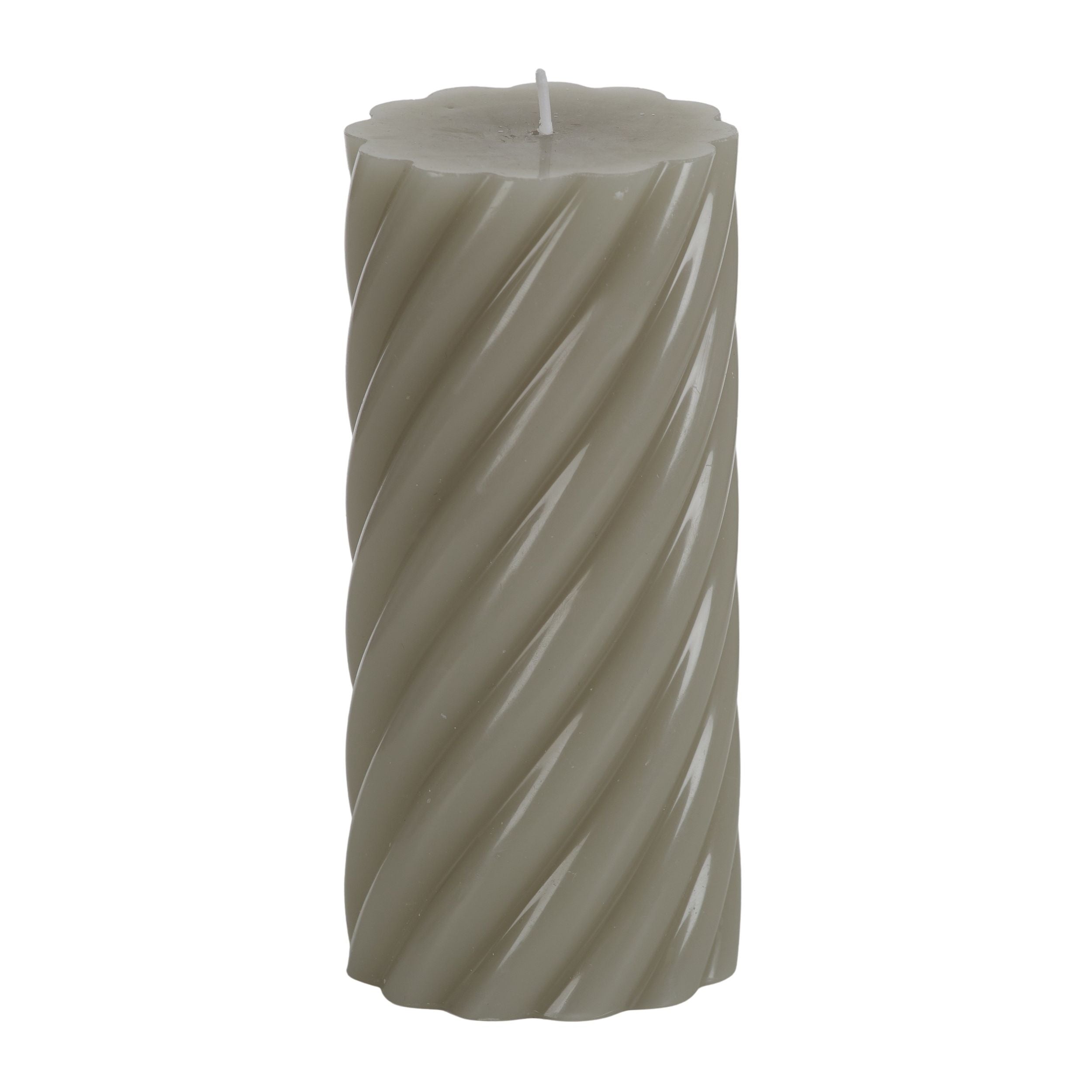 Elemental Twist Pillar Candle 7x15cm Sage