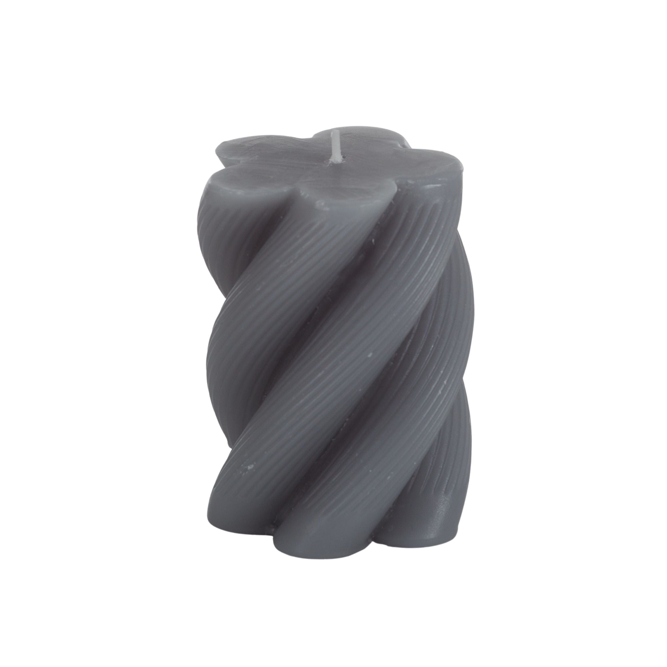 Elemental Rib Twist Pillar Candle Slate