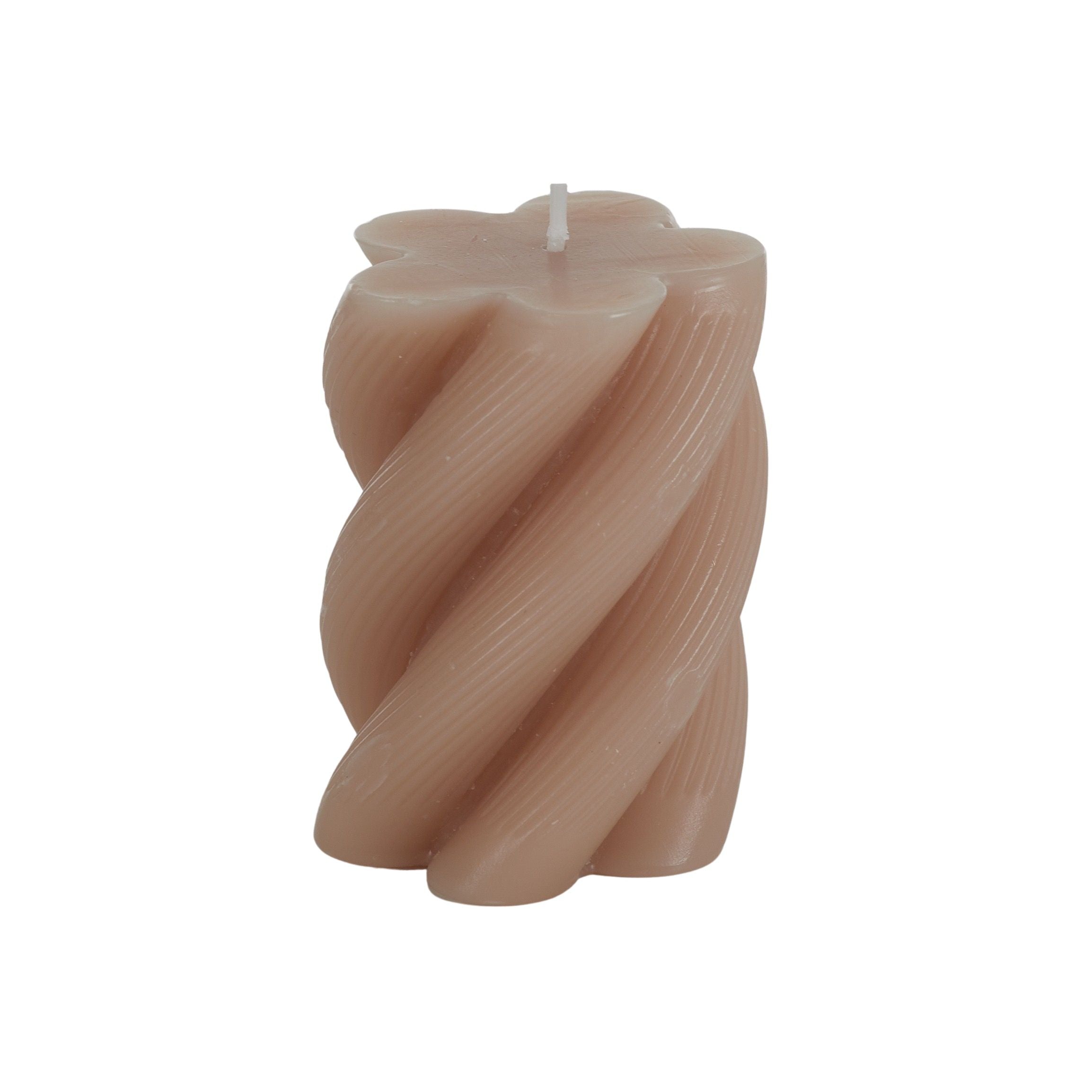 Elemental Rib Twist Pillar Candle Nude