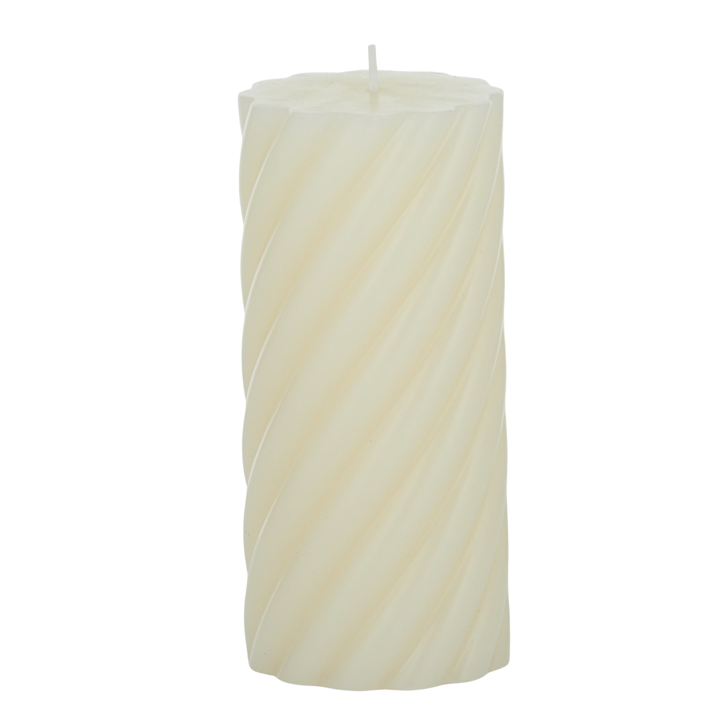 Elemental Twist Pillar Candle 7x15cm Ivory