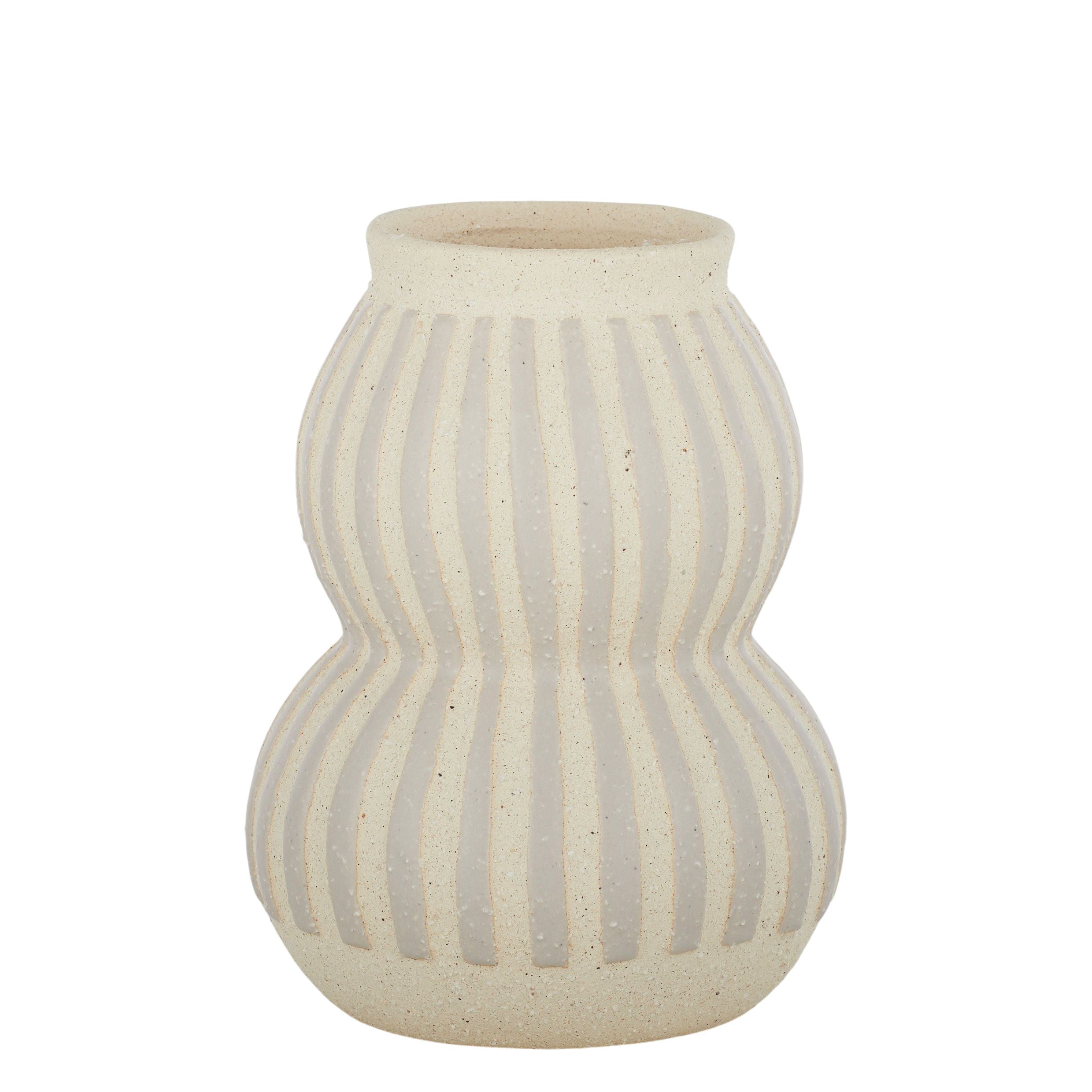 Coast To Coast Striscia Ceramic Vase Natural/Grey