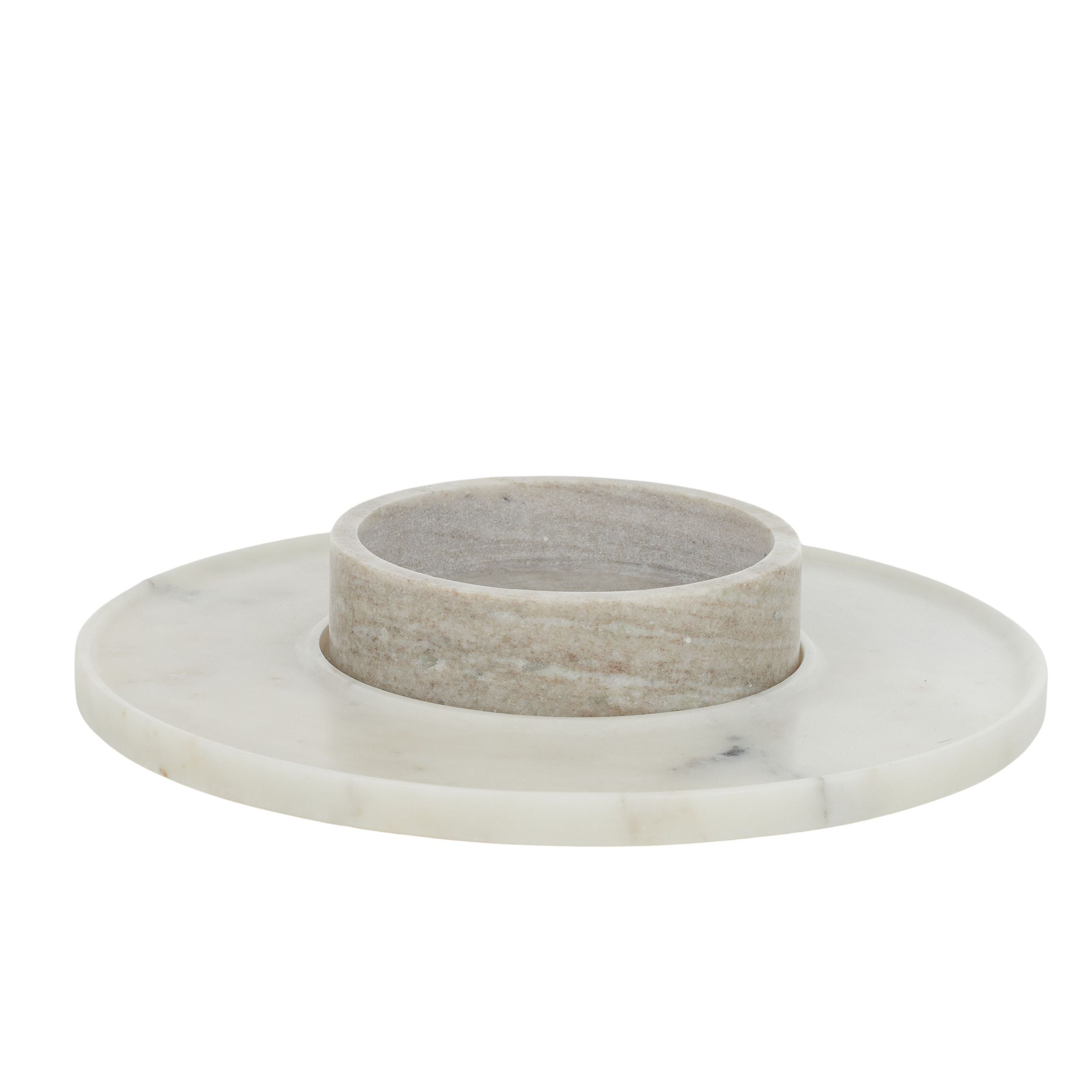 Assemble Nido 2pc Marble Serving Set Wh/Be