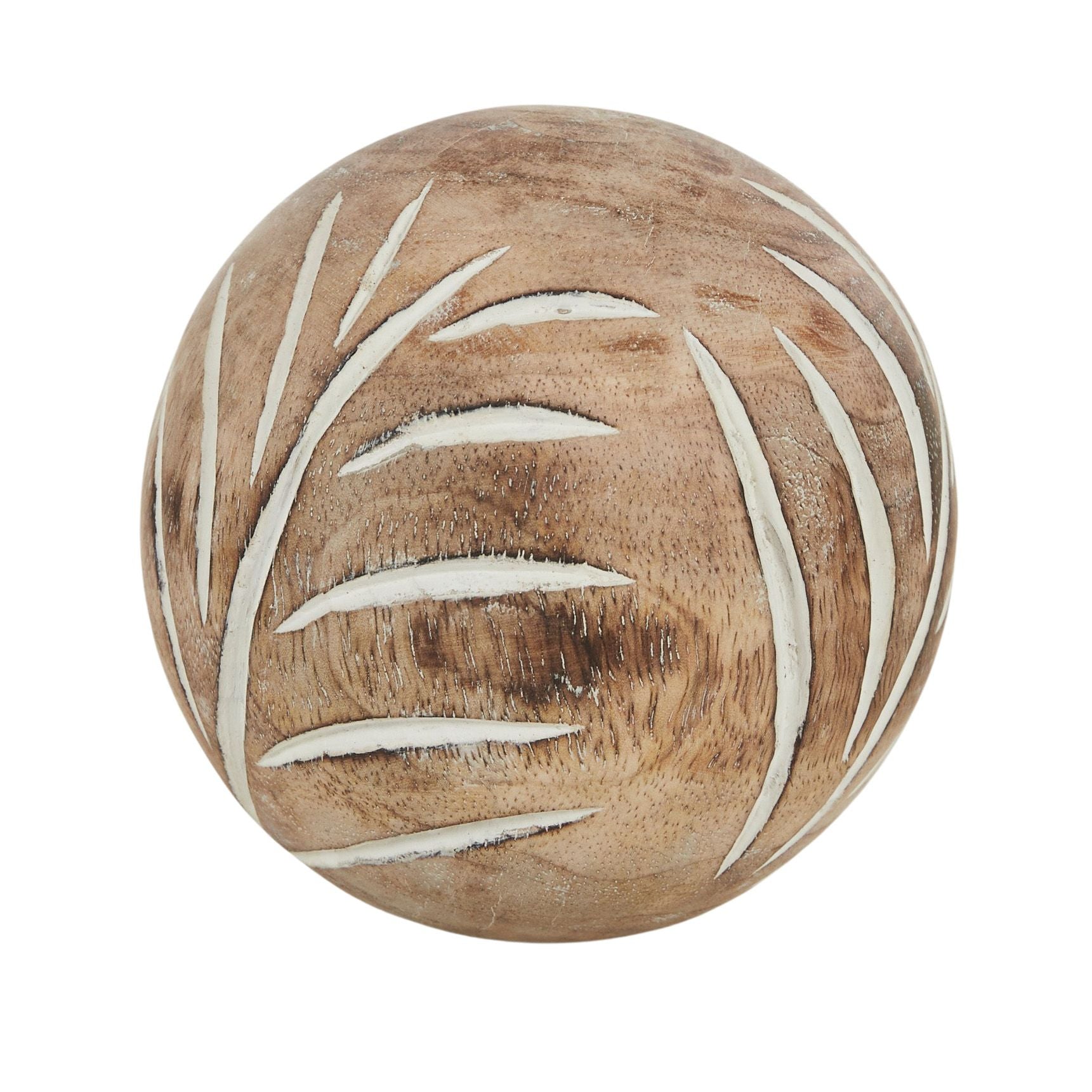 Coast To Coast Spruce Wood Decorative Ball Natural/White