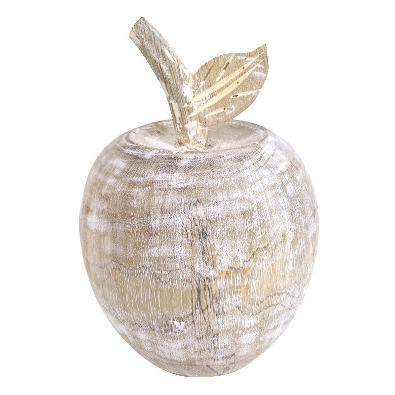 Coast To Coast Apple Wood Sculpture White Wash