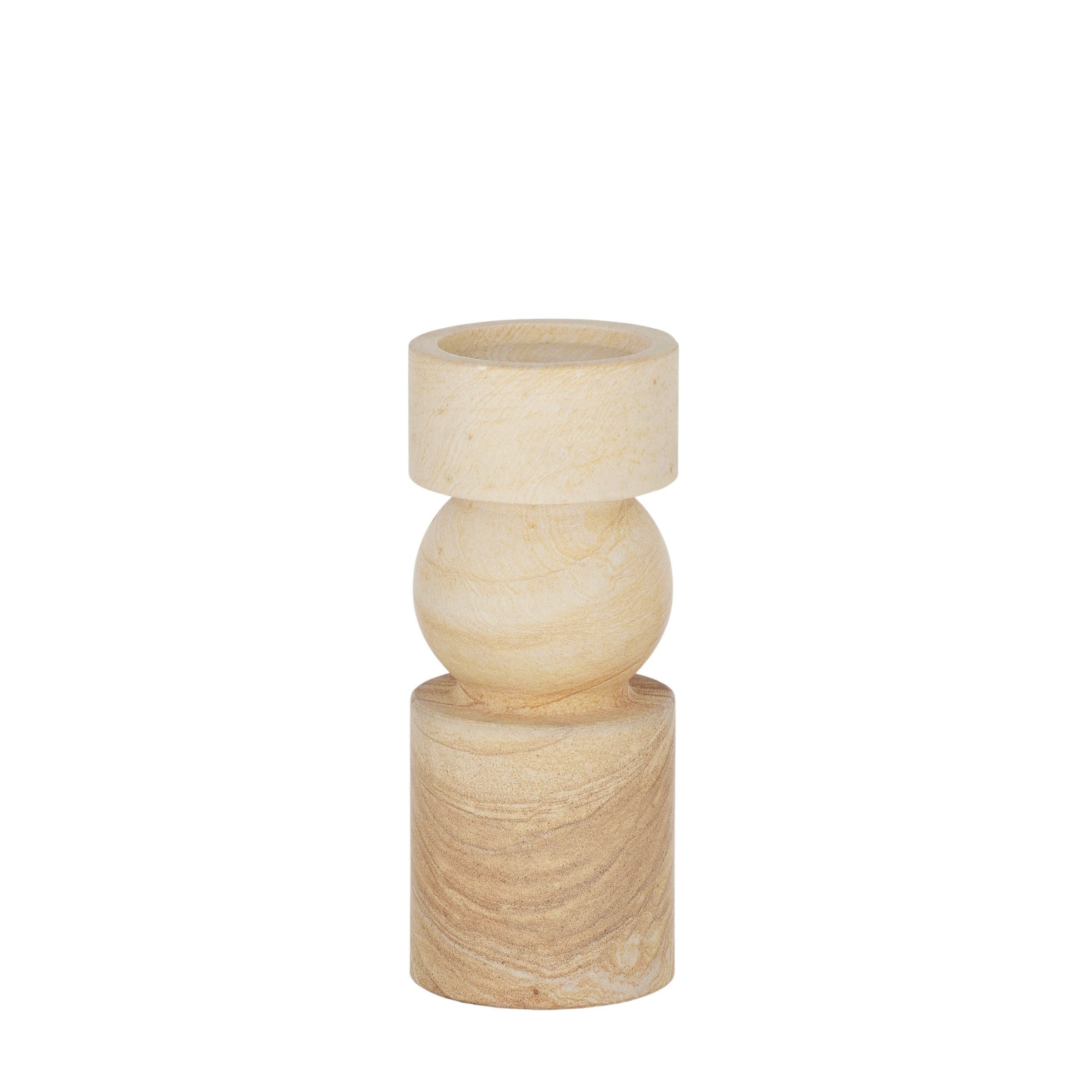 Coast To Coast Uma Sandstone Candleholder 9x9x23cm Tan