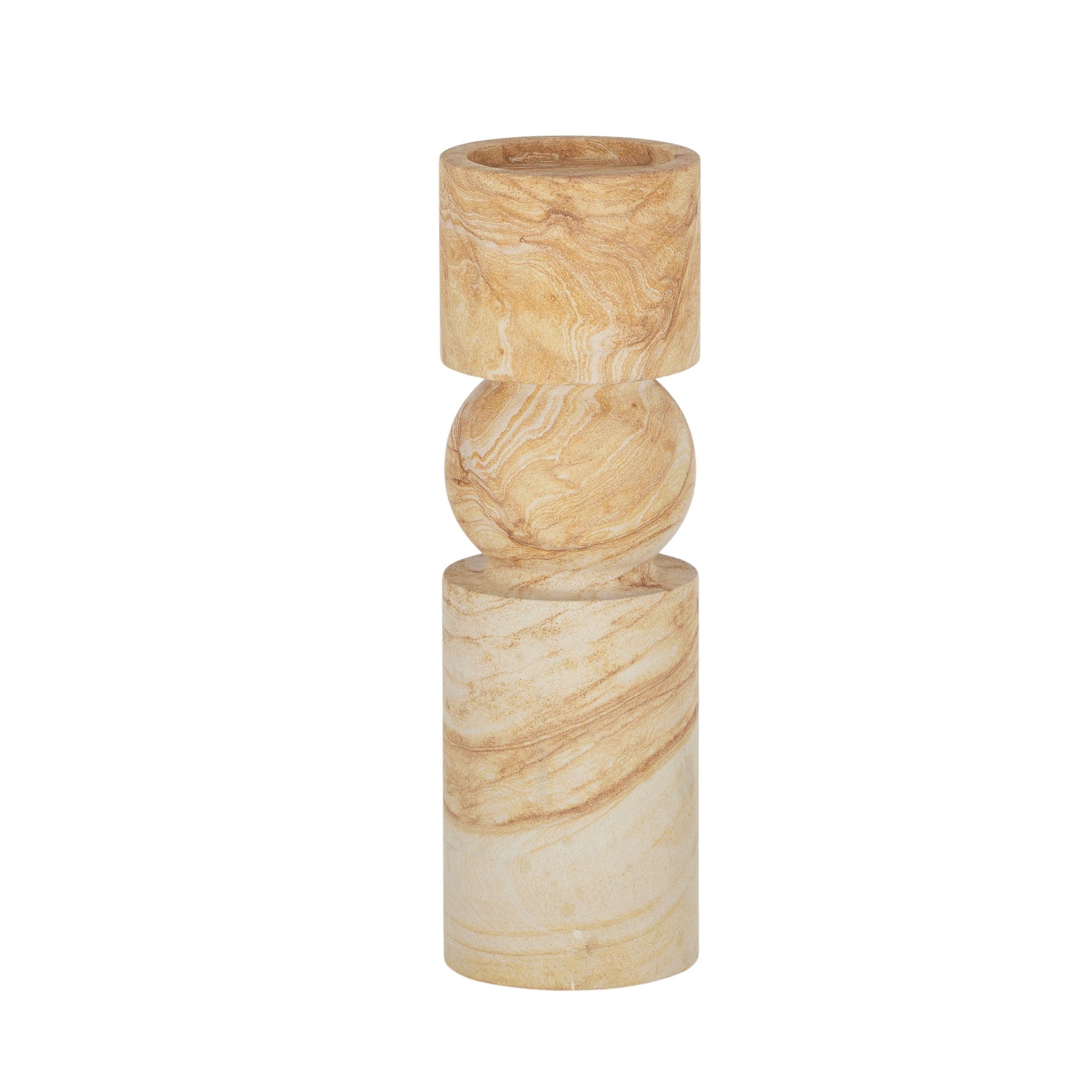 Coast To Coast Uma Sandstone Candleholder 9x9x30cm Tan