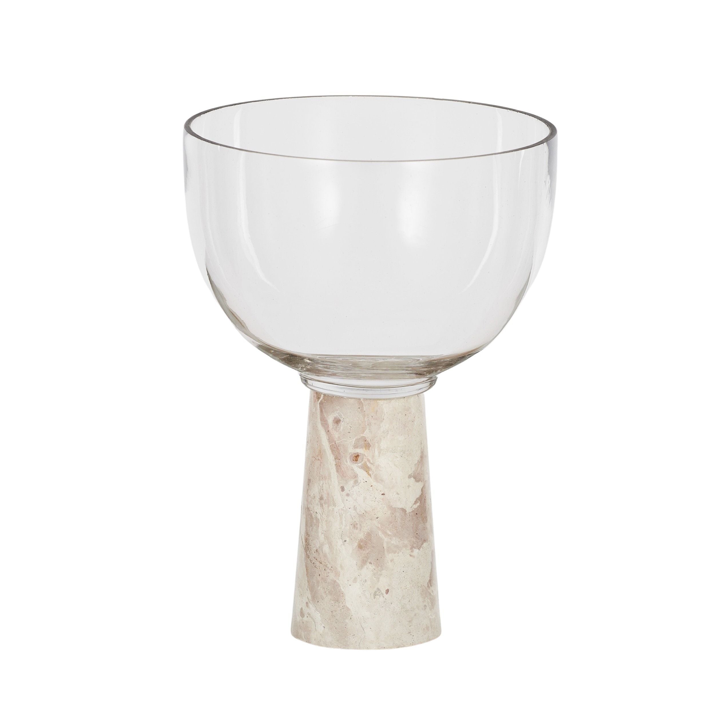 Coast To Coast Fiva Glass/Marble Footed Bowl