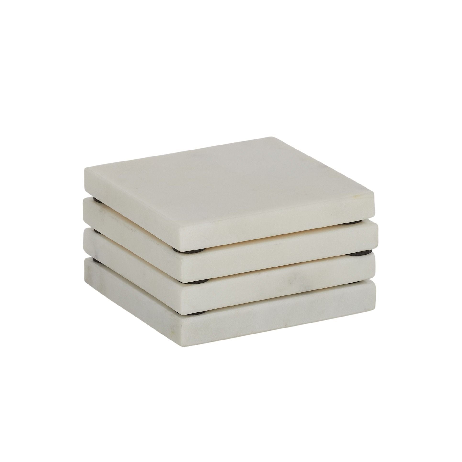 Assemble Neo Set of 4 Square Marble Coaster White