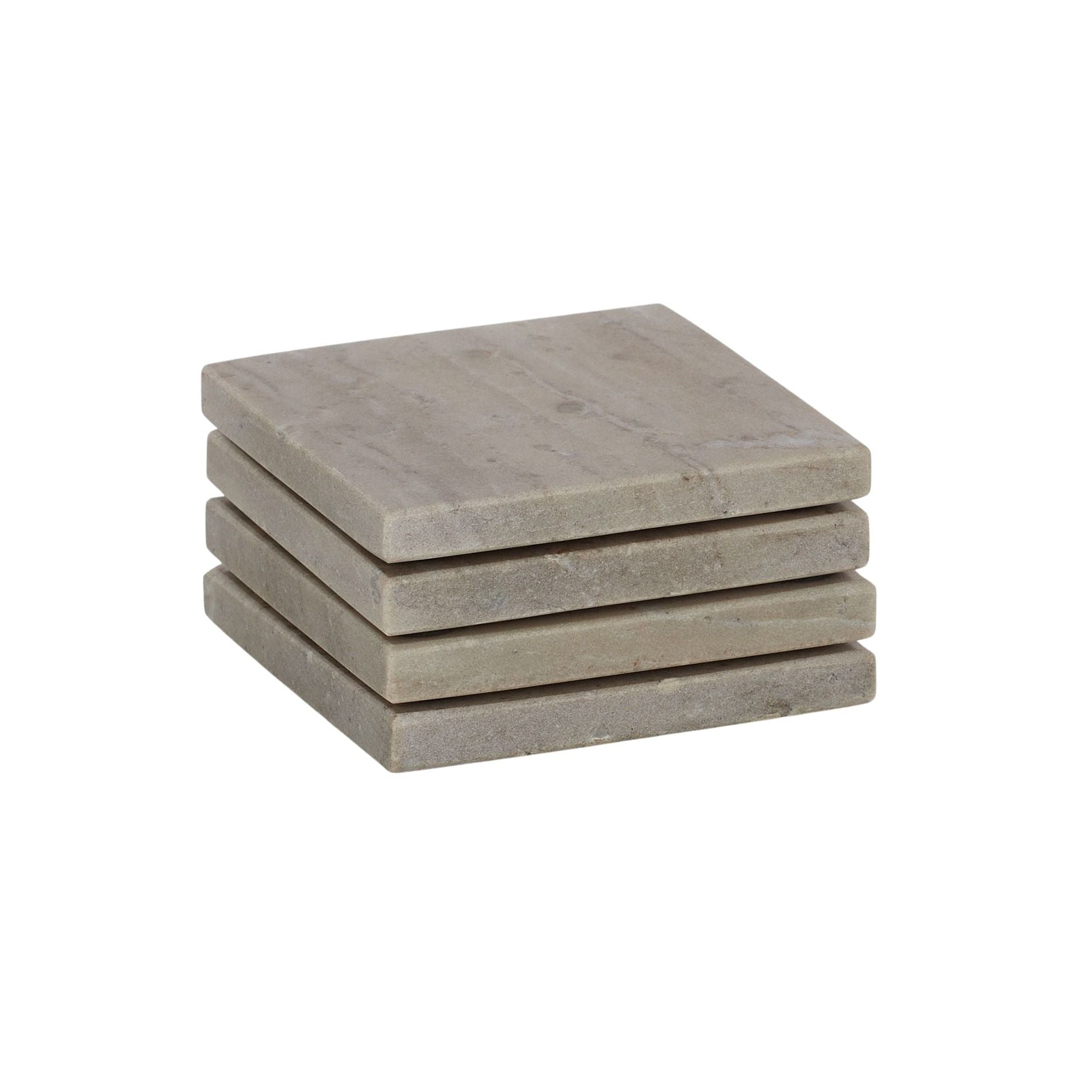 Assemble Neo Set of 4 Square Marble Coaster Beige