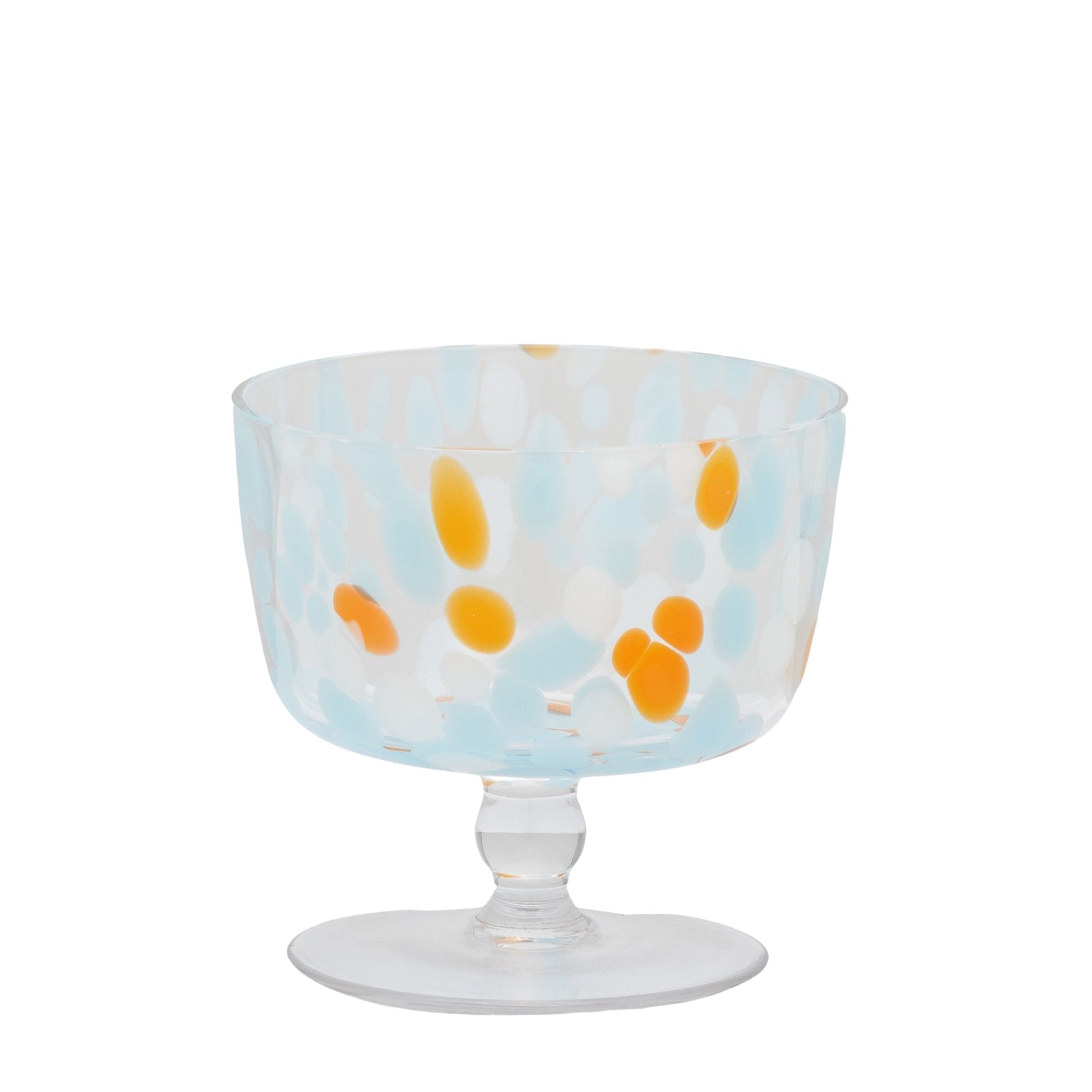 Assemble Freckle Glass Footed Bowl Blue