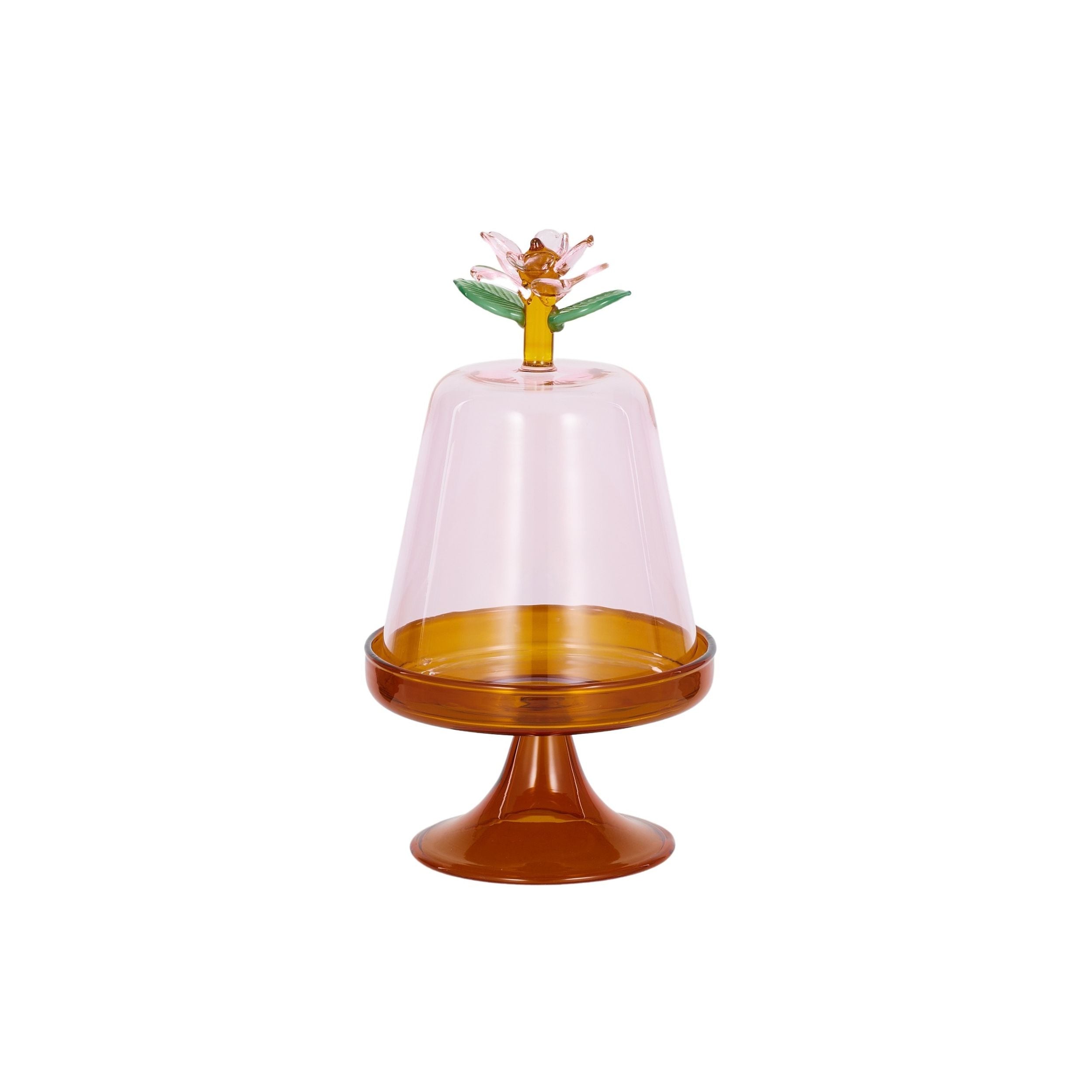 Coast To Coast Daphne Glass Cloche Pink/Amber