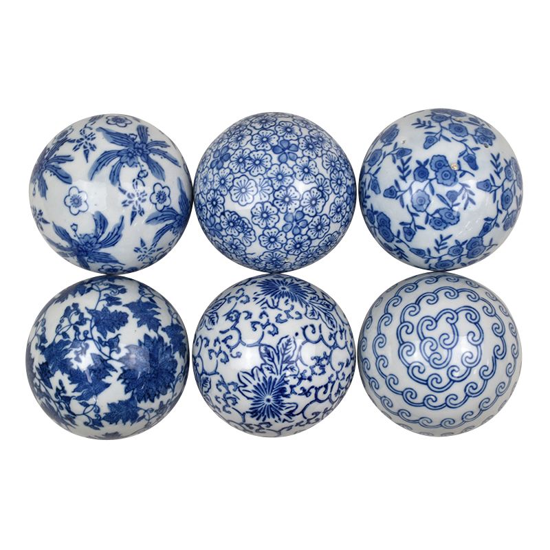 Coast To Coast 10cm Blue/White Ceramic Decorative Balls-6 Assorted