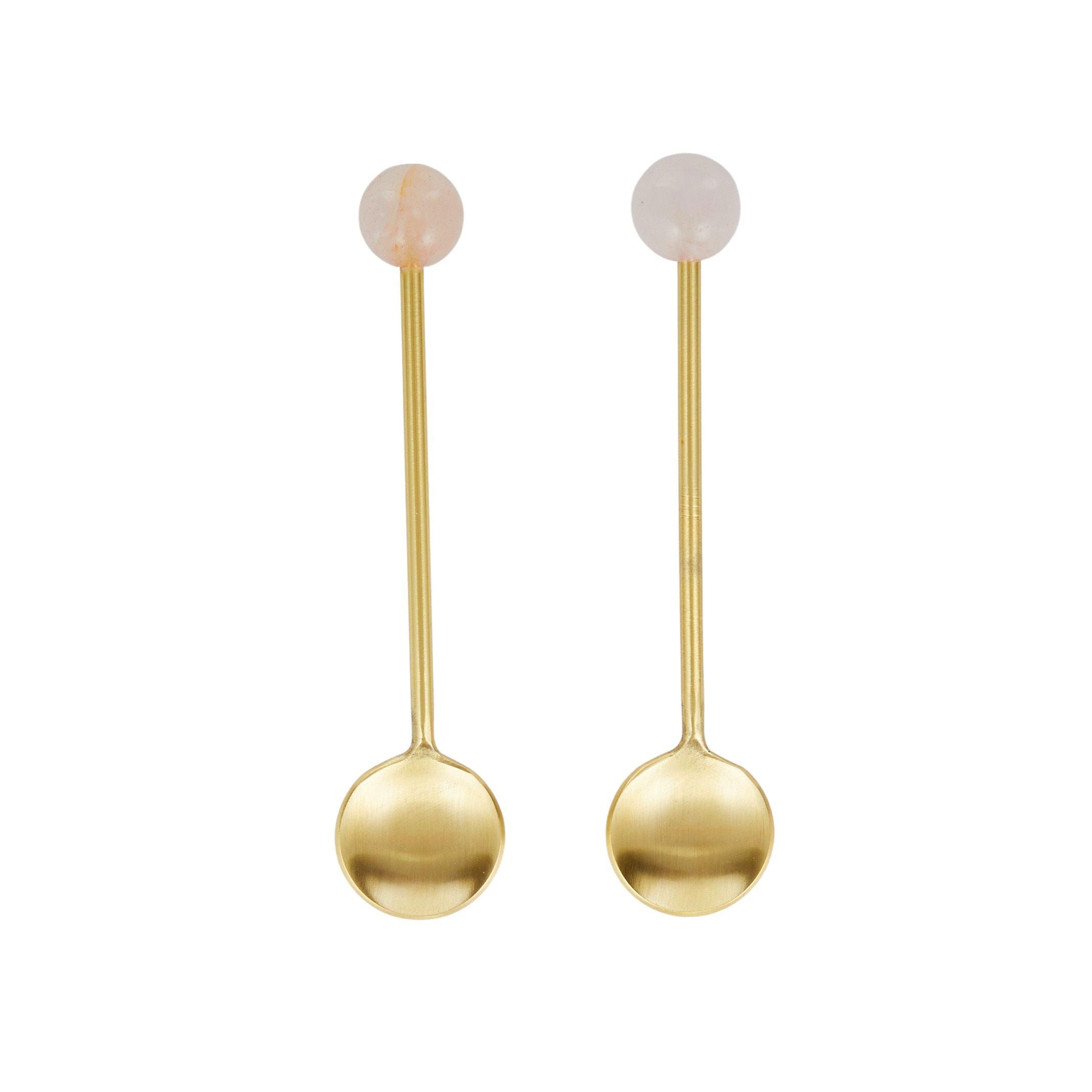 Assemble Moi Set of 2 Rose Quartz Spoons Pink