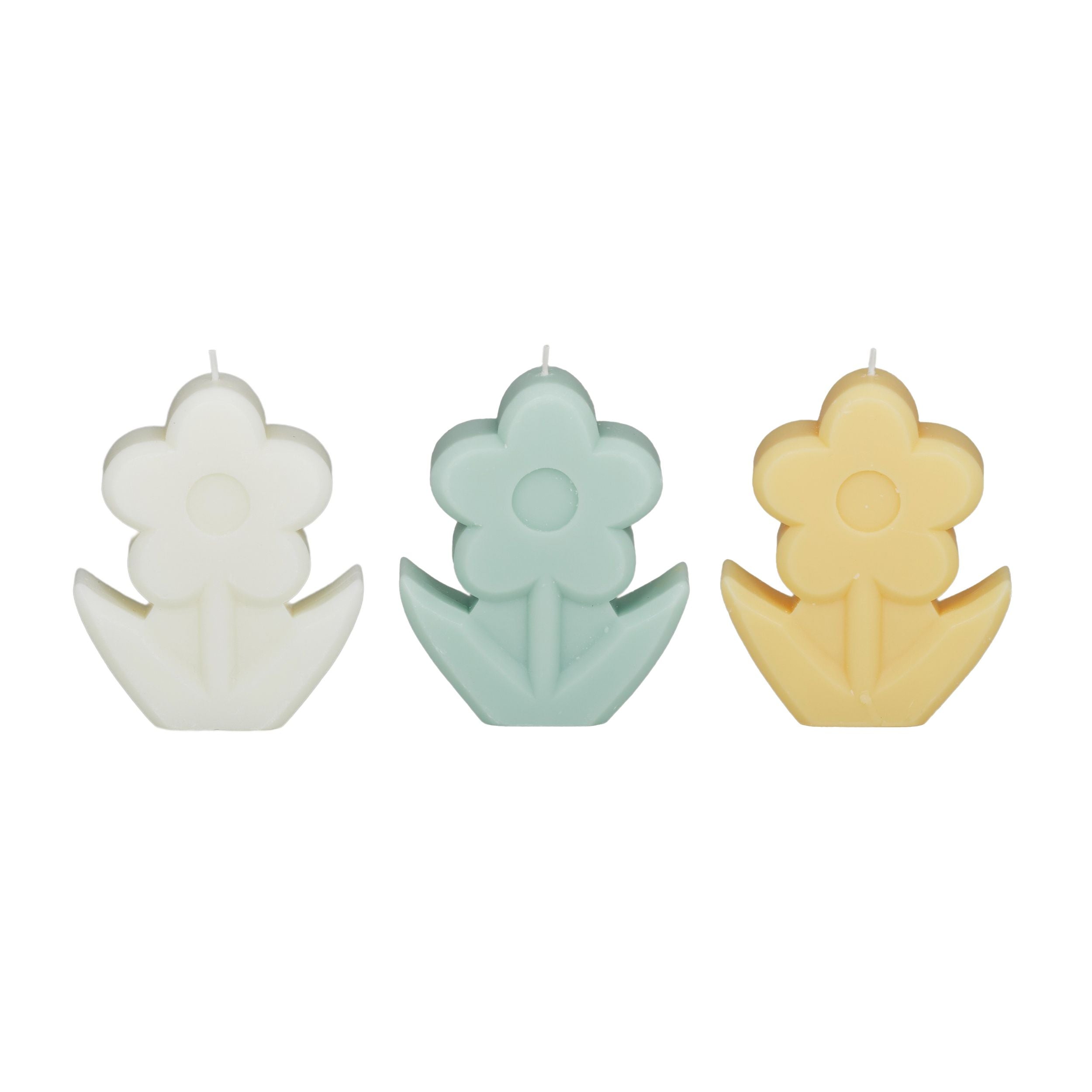 Elemental Flor Shaped Candle 3 Assorted