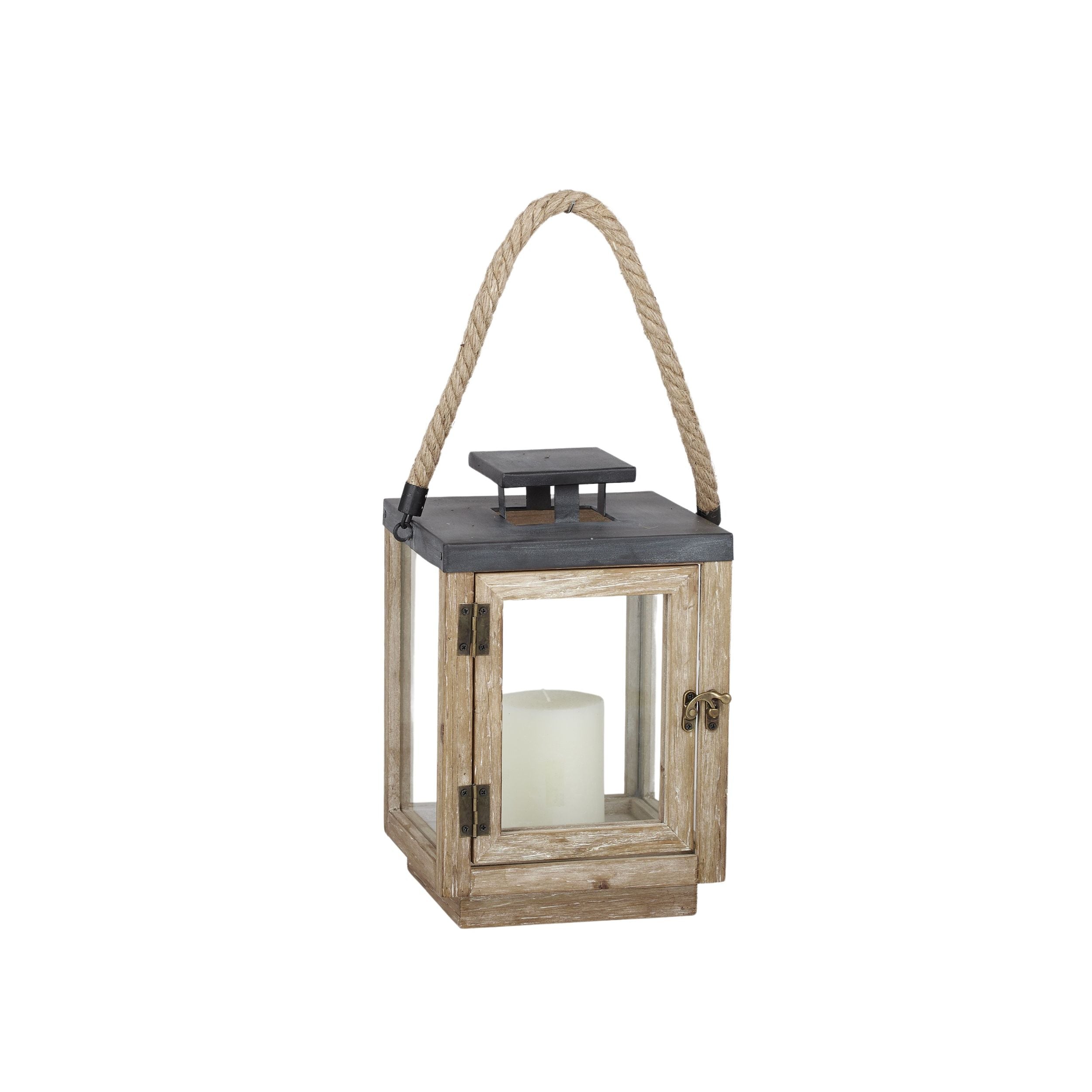 Coast To Coast Newark Wood/Glass Lantern Natural