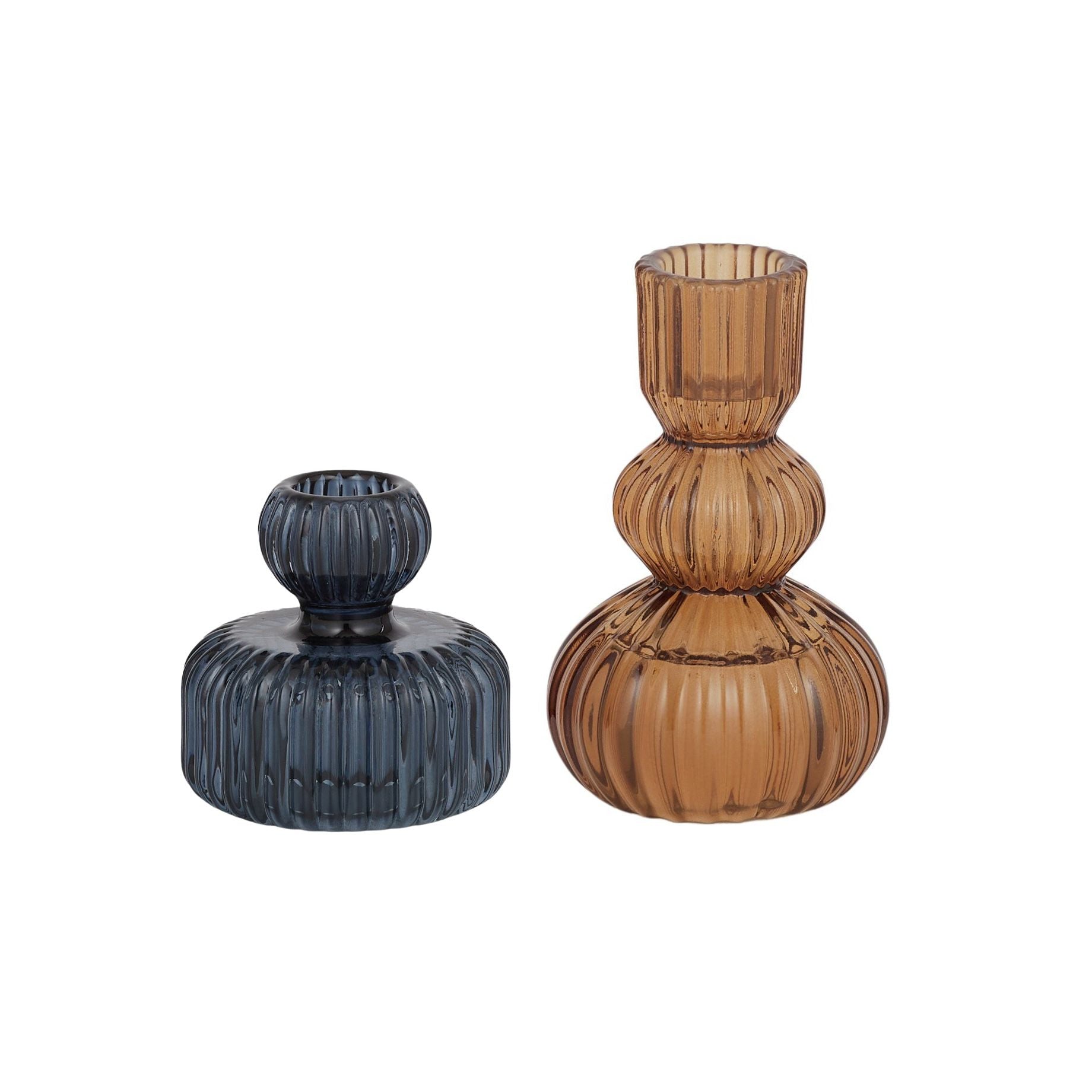 Coast To Coast Mattia Set of 2 Candleholder Navy/Amber