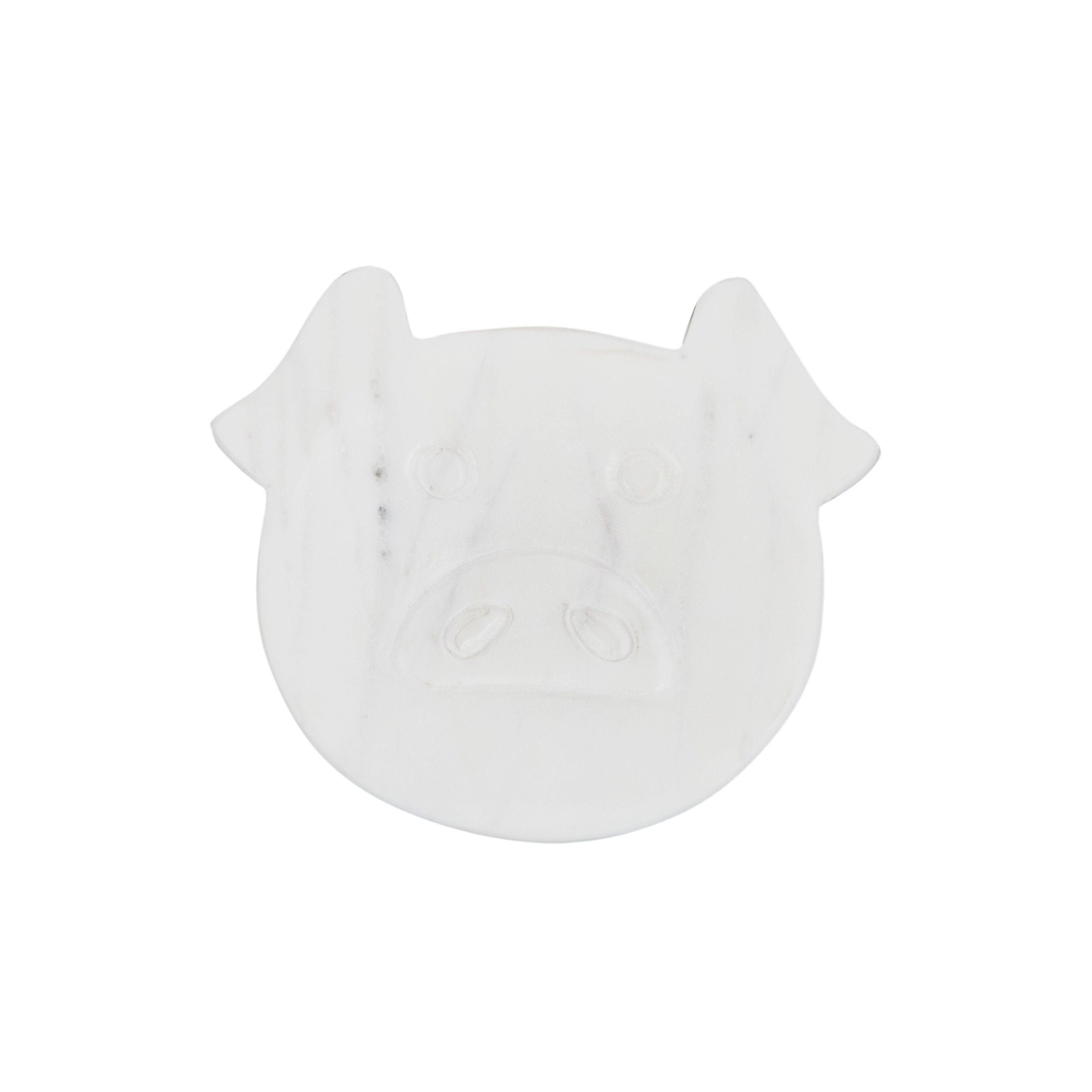 Assemble Oink Marble Spoon Rest White