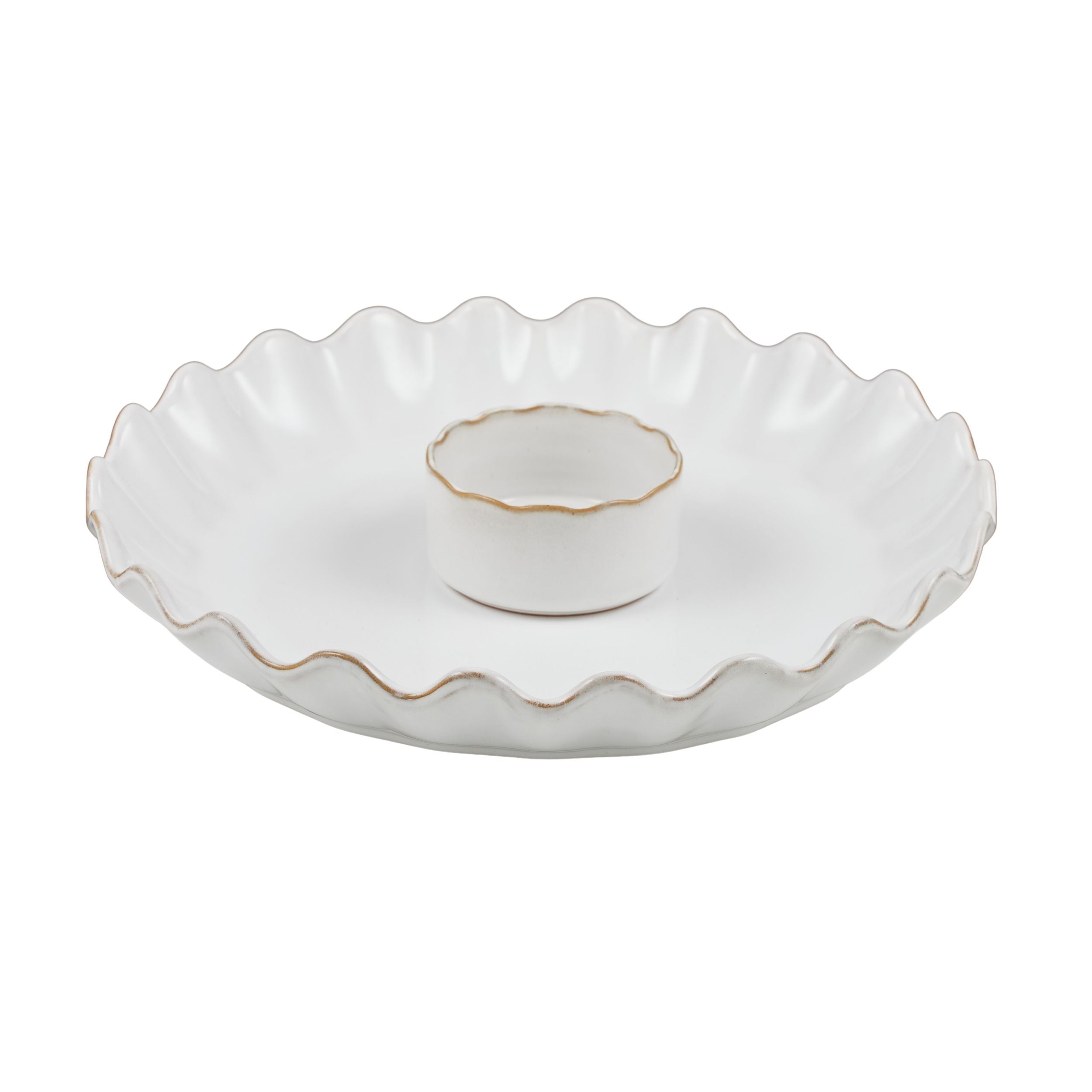 Assemble Agua 2pc Ceramic Serve Set White