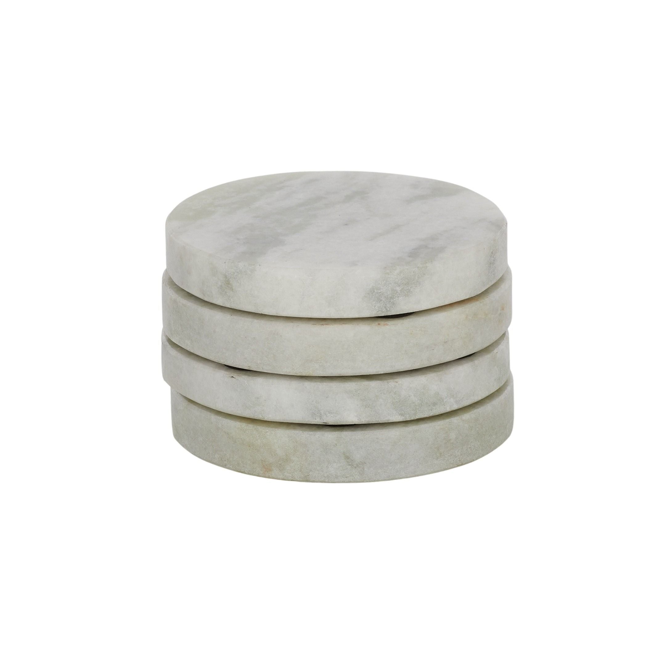Assemble Neo Set of 4 Round Marble Coaster Green