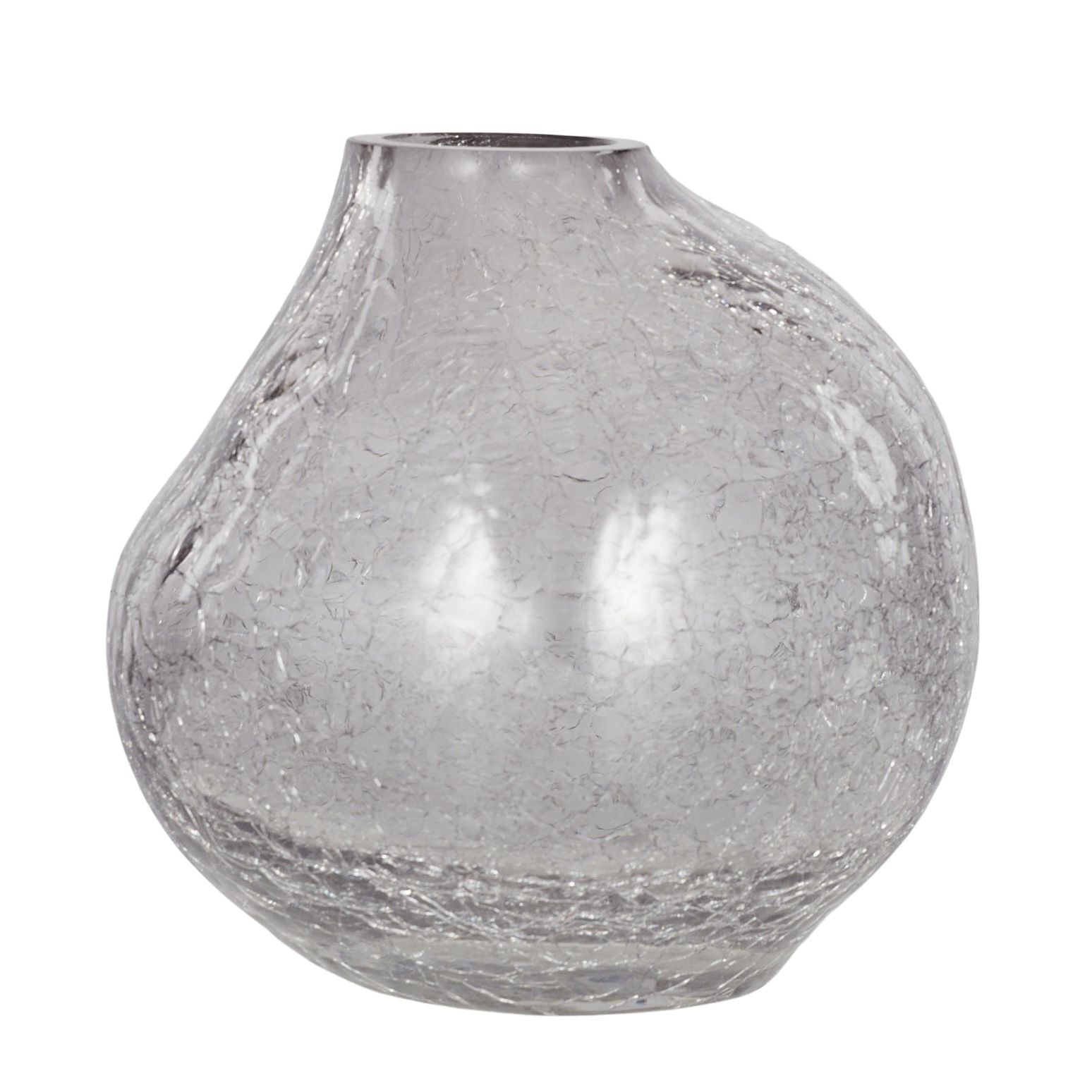 Coast To Coast Crackle Glass Vase Smoke