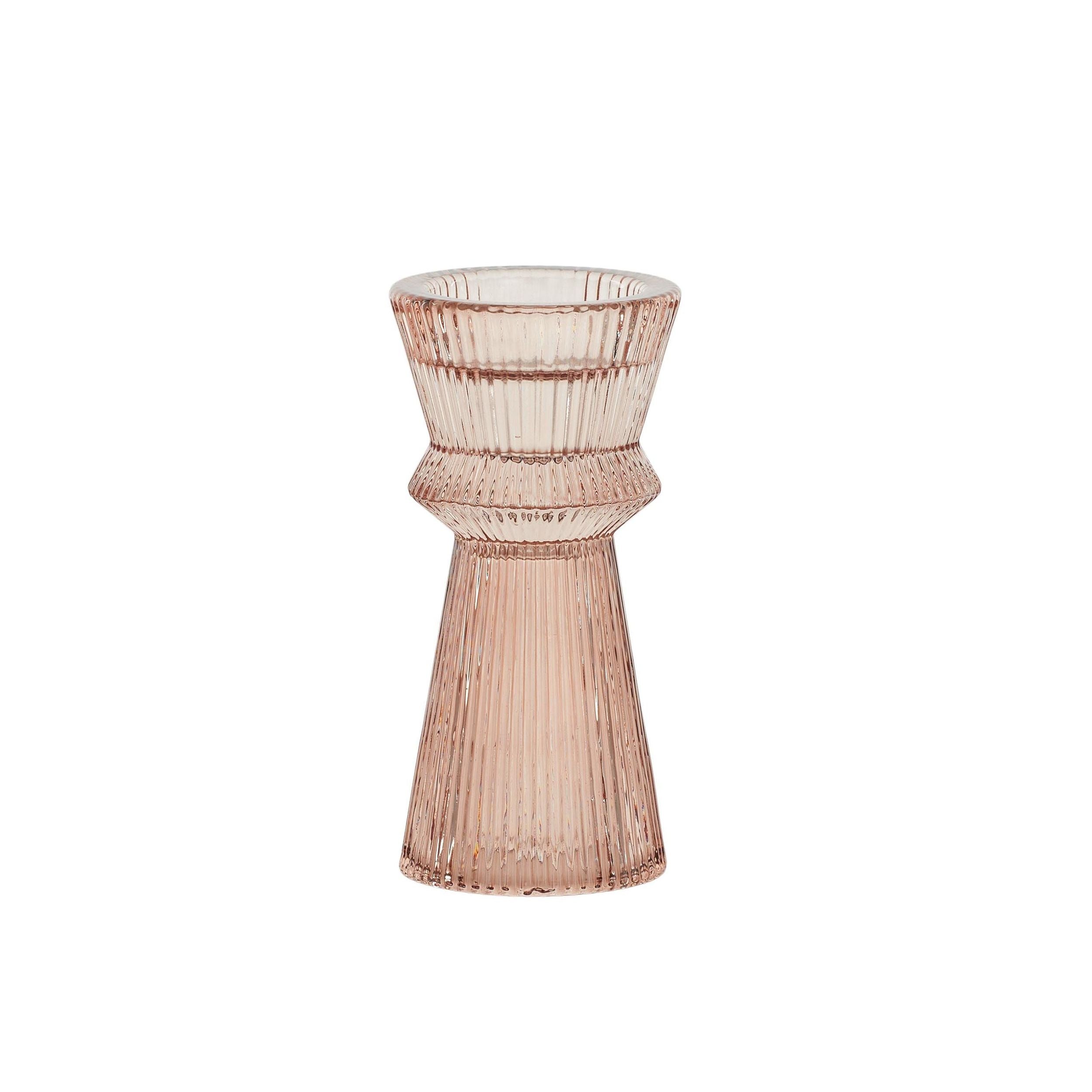 Coast To Coast Fayette Glass Candleholder Pink