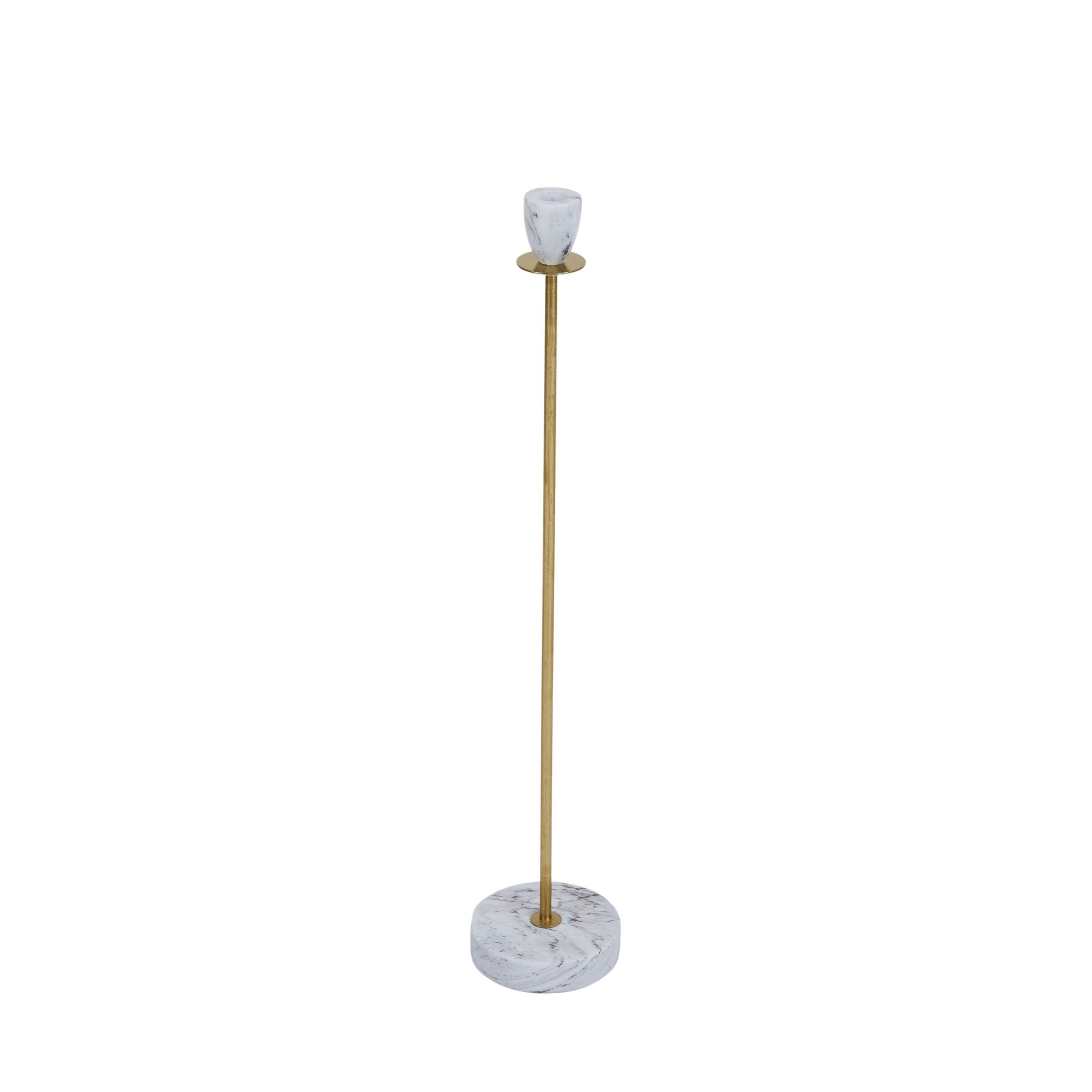 Coast To Coast Zoe Marble/Metal Candleholder 12x60cm
