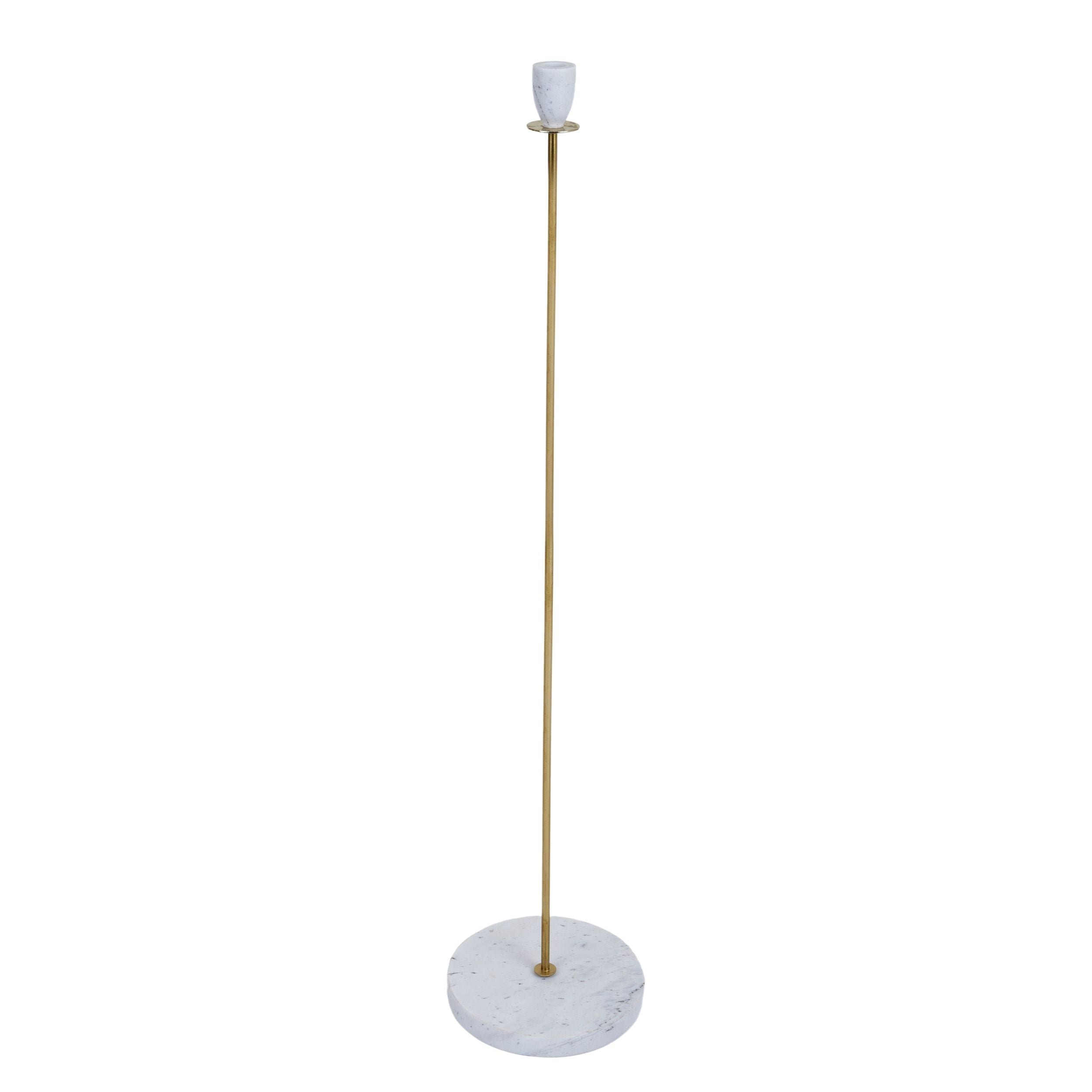 Coast To Coast Zoe Marble/Metal Candleholder 22x103cm